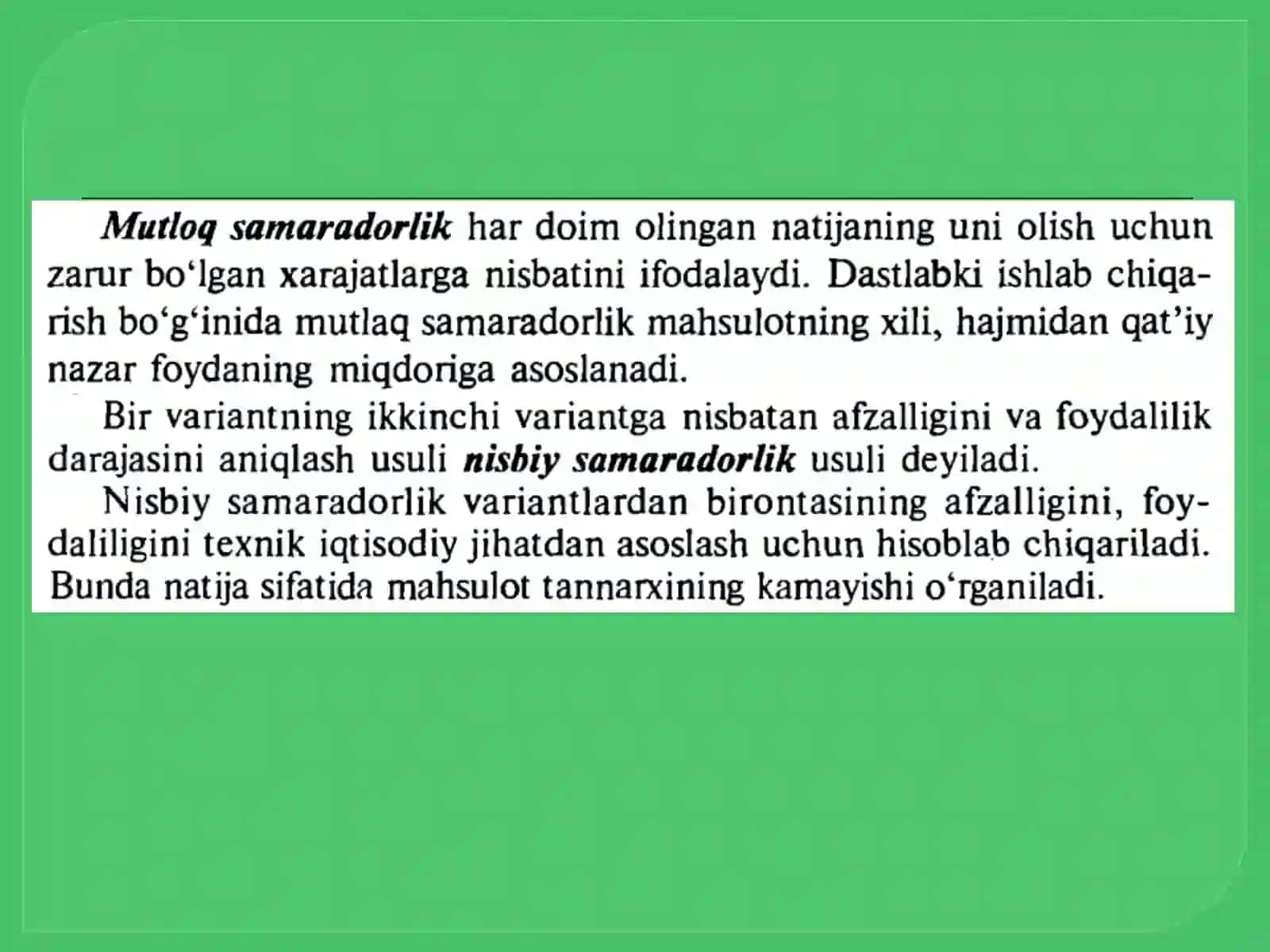 Umumiy muvozanatlilik va samaradorlik 4