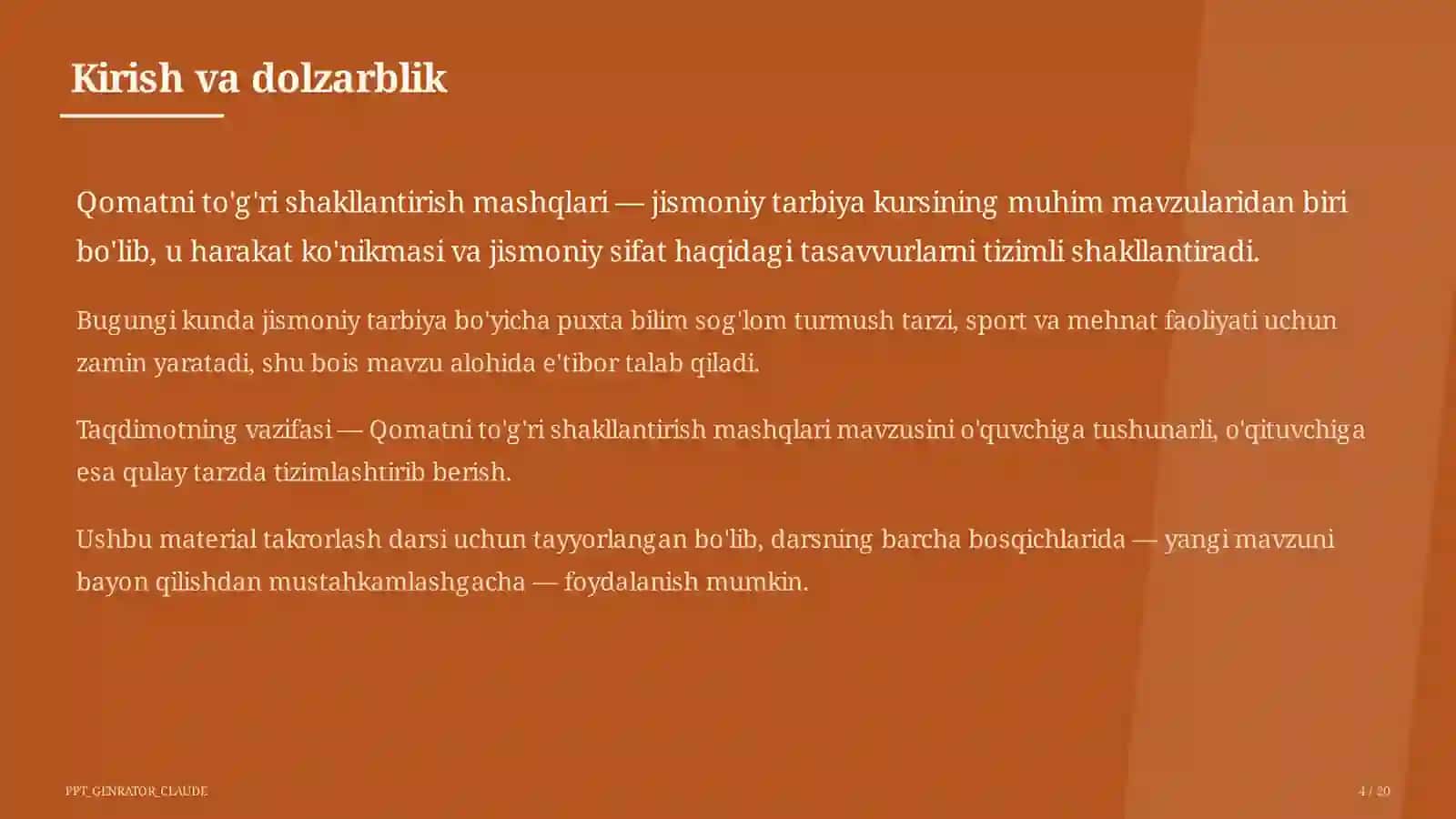 Qomatni to'g'ri shakllantirish mashqlari (2-sinf) 4
