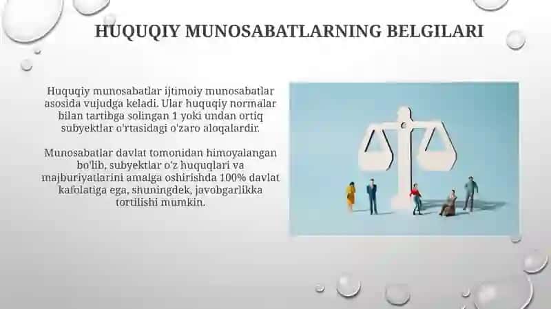 Huquqiy munosabatlar tushunchasi belgilari va tarkibiy qisimlari 4