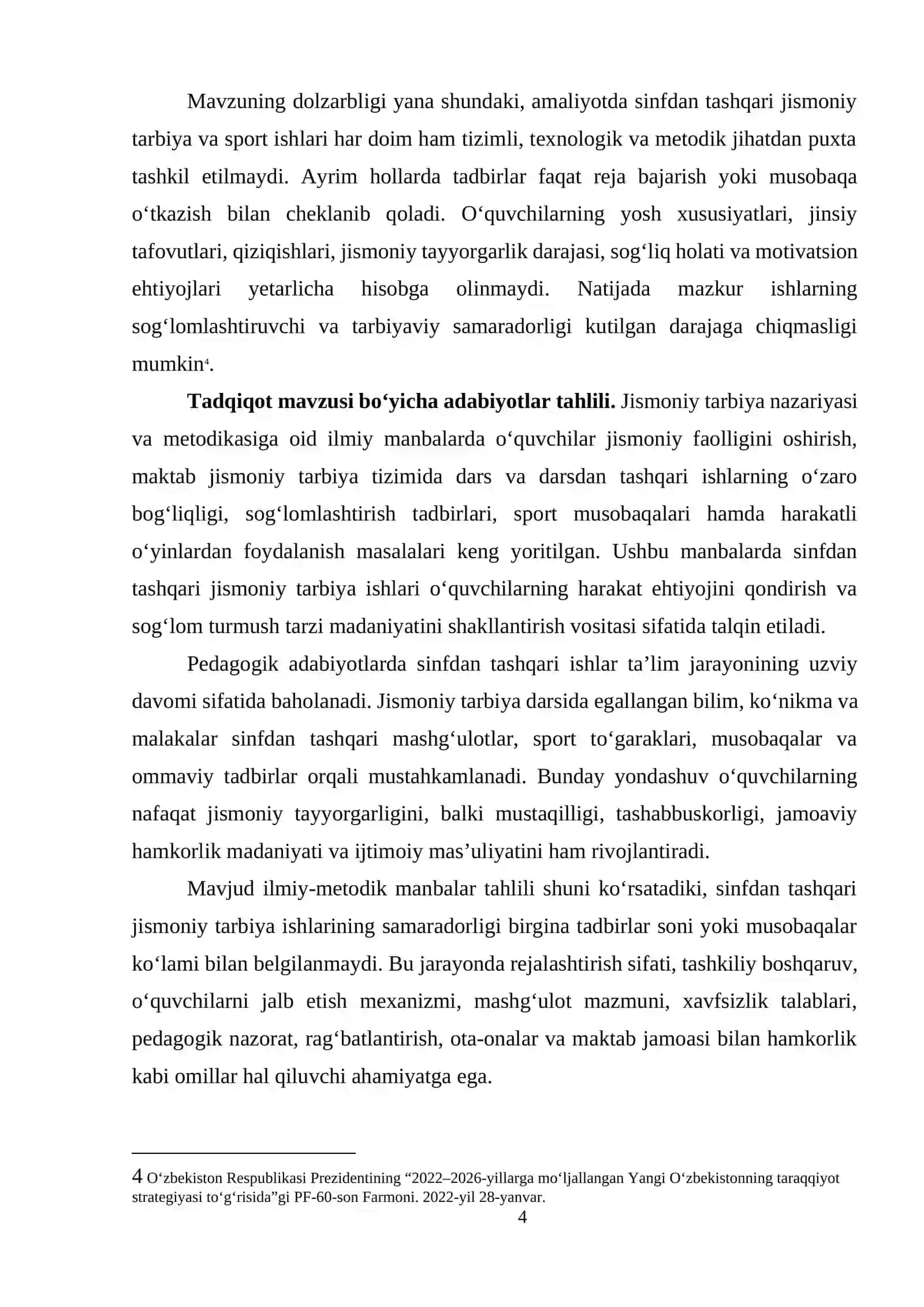 SINFDAN TASHQARI JISMONIY TARBIYA VA SPORT ISHLARINI AMALGA OSHIRISH TEXNOLOGIYALARI TAHLILI 4