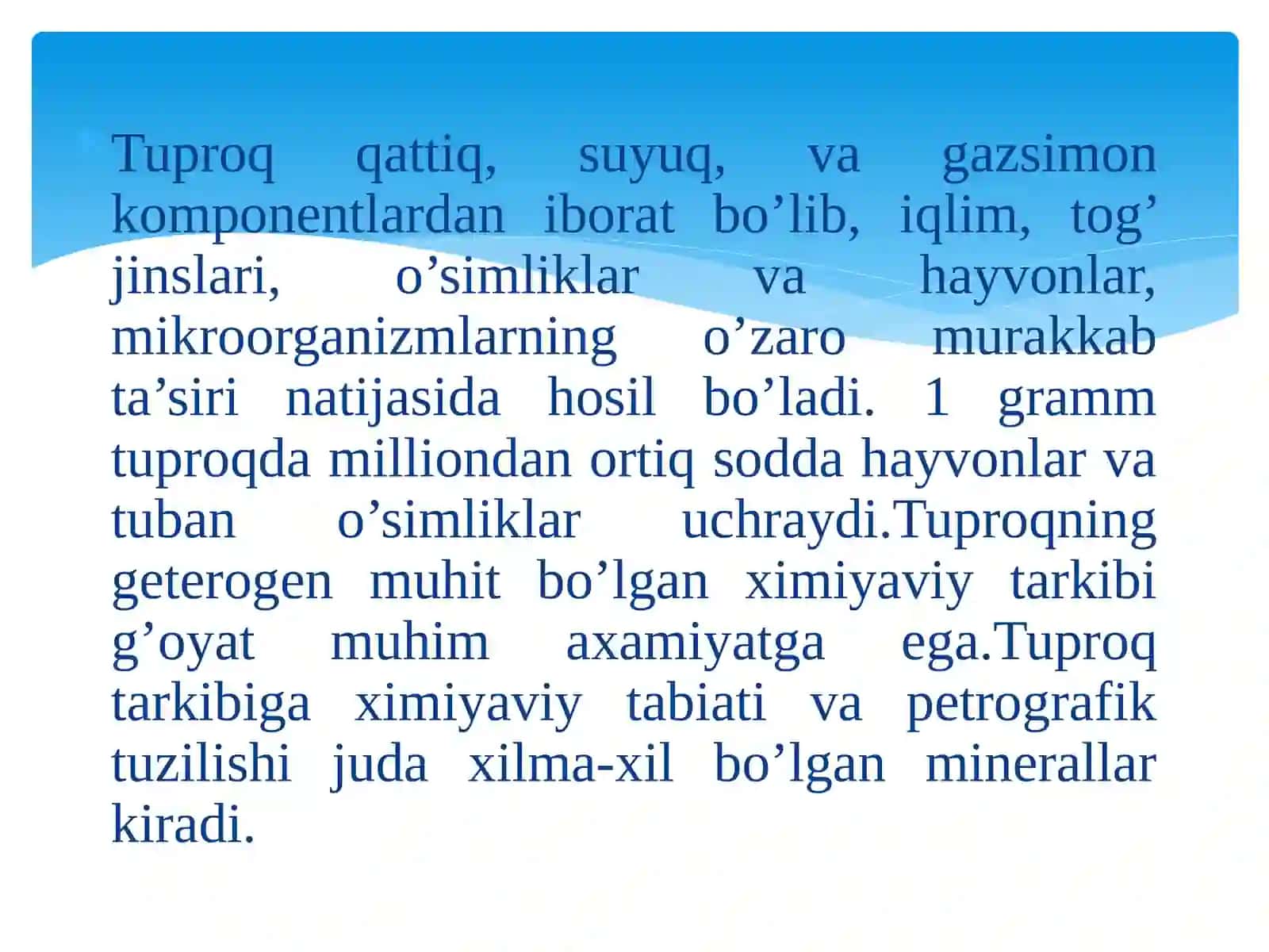 Tuproq genezisi va evolyutsiyasi haqida umumiy ma’lumotlar 4