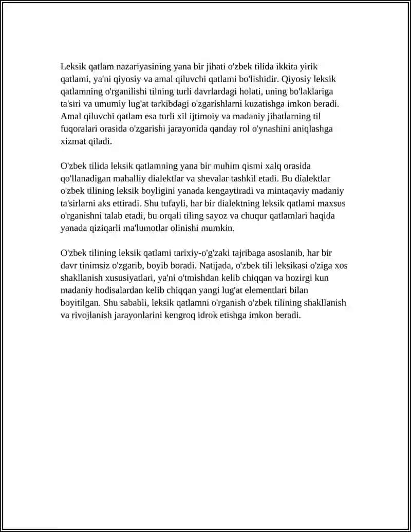 O'zbek Tilining Leksik Qatlami 4