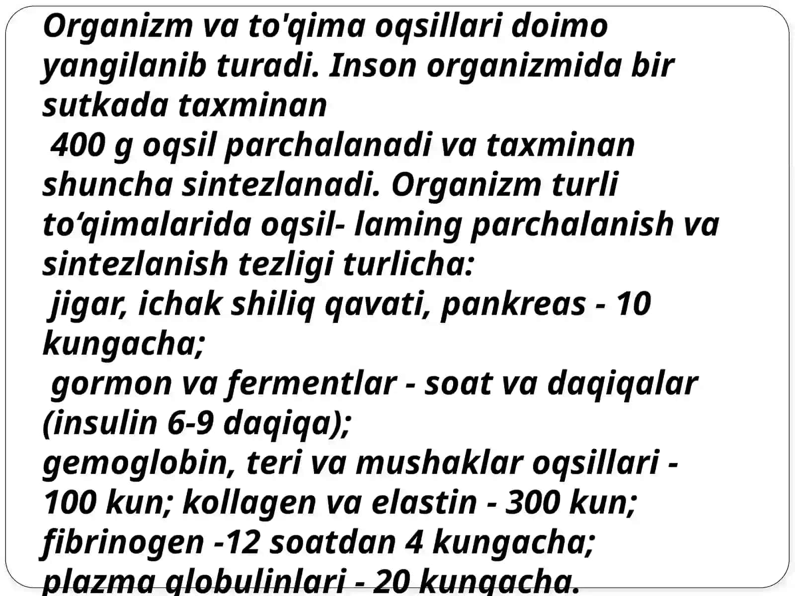 Oqsillar almashinuvi 4