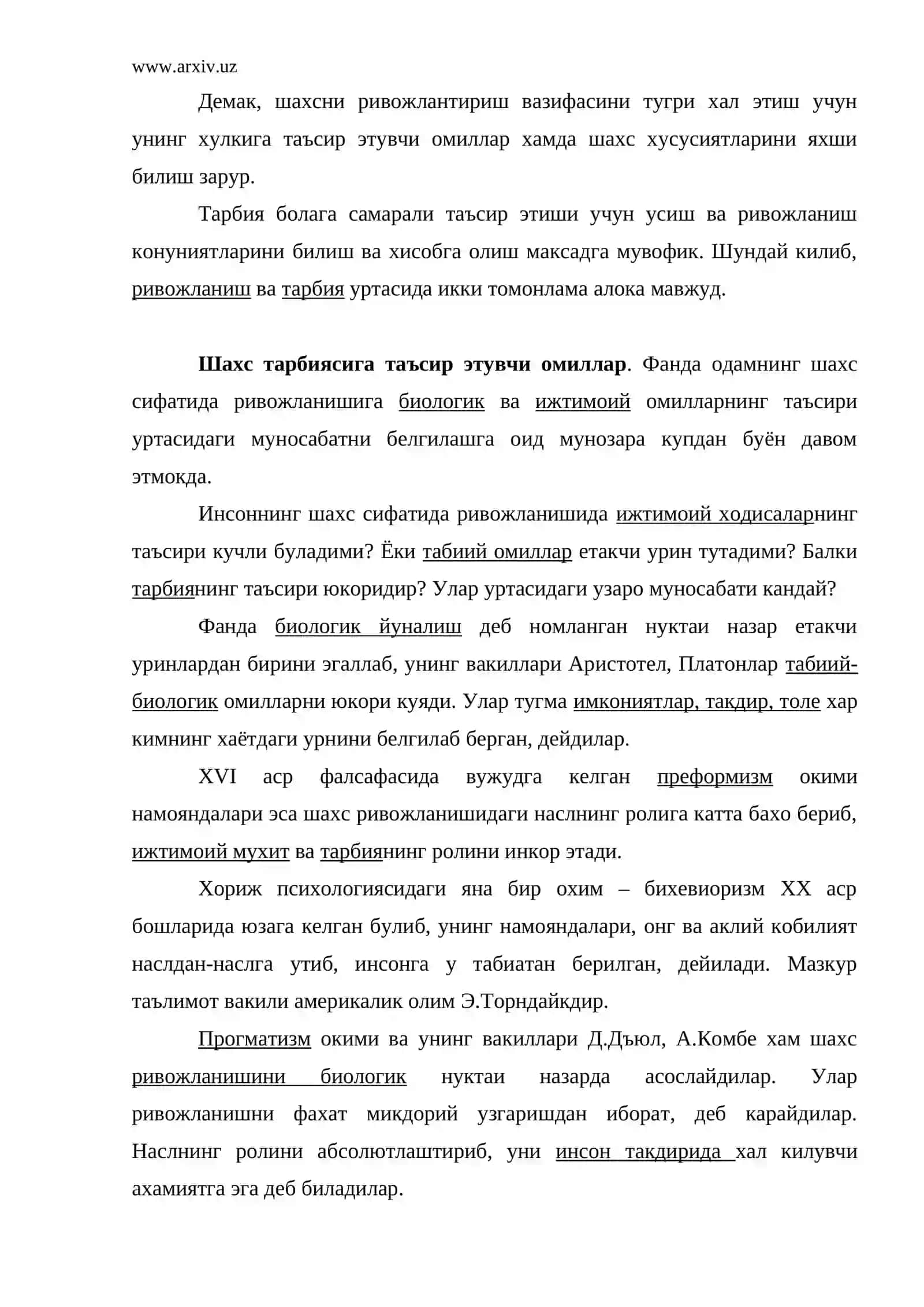 Шахснинг ривожланиши, тарбияси ва ижтимоийлашуви 4