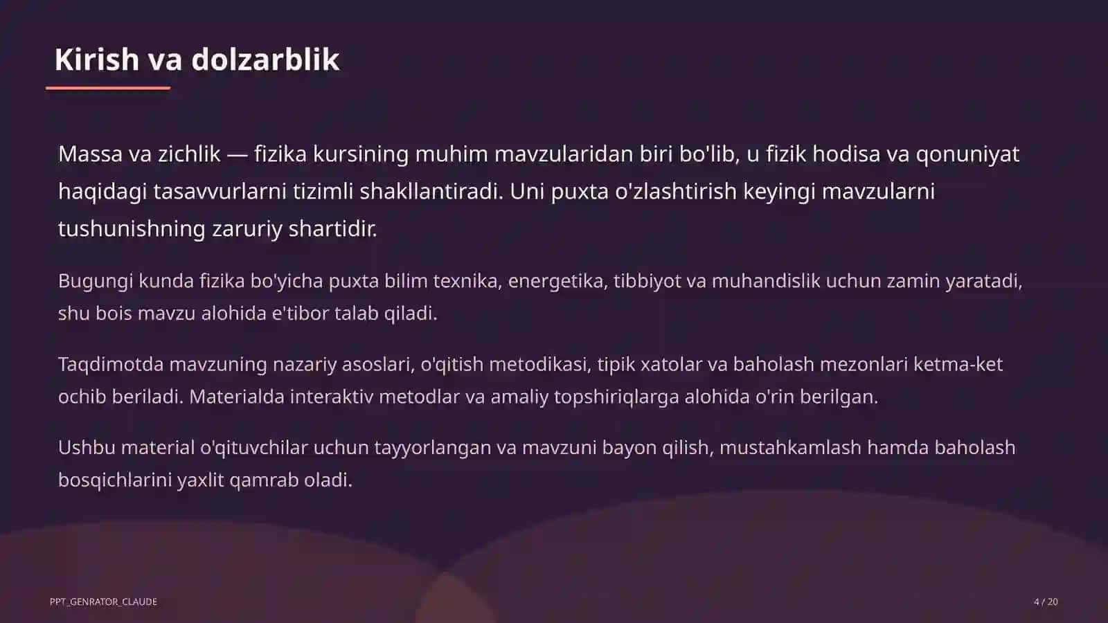Massa va zichlik (6-sinf) 4