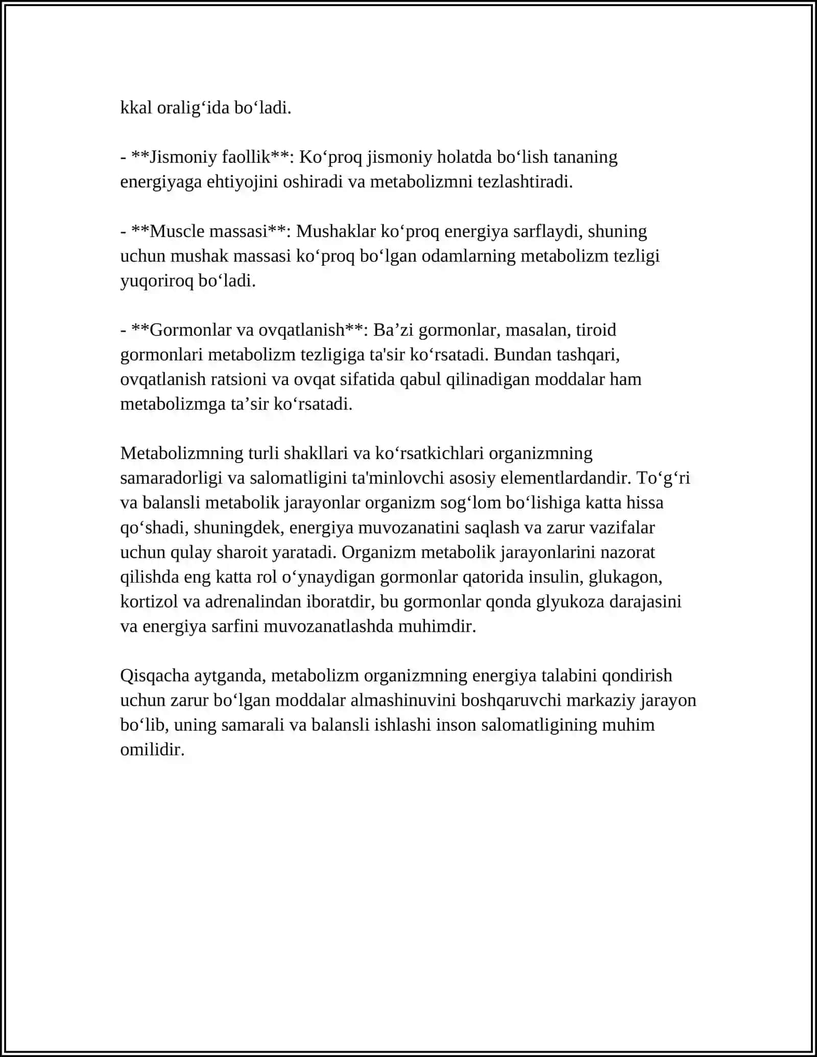 METABOLIZM JARAYONIDA ENERGIYA HOSIL BO'LISHI VA SARFLANISHI 4