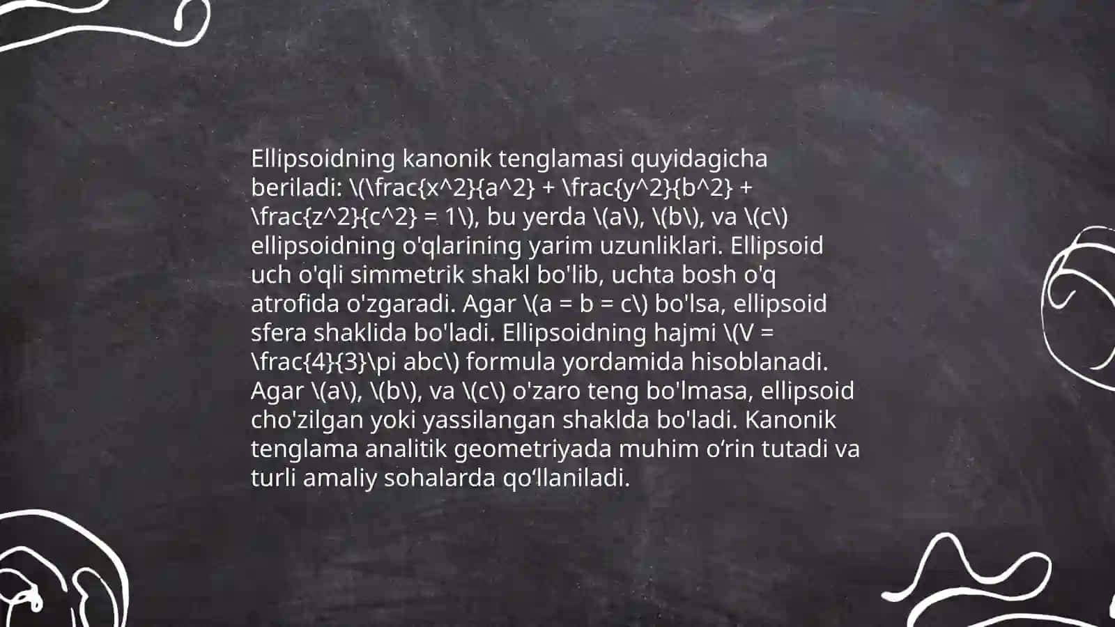 Ikkinchi tartibli sirtlarning kanonik tenglamalari 4