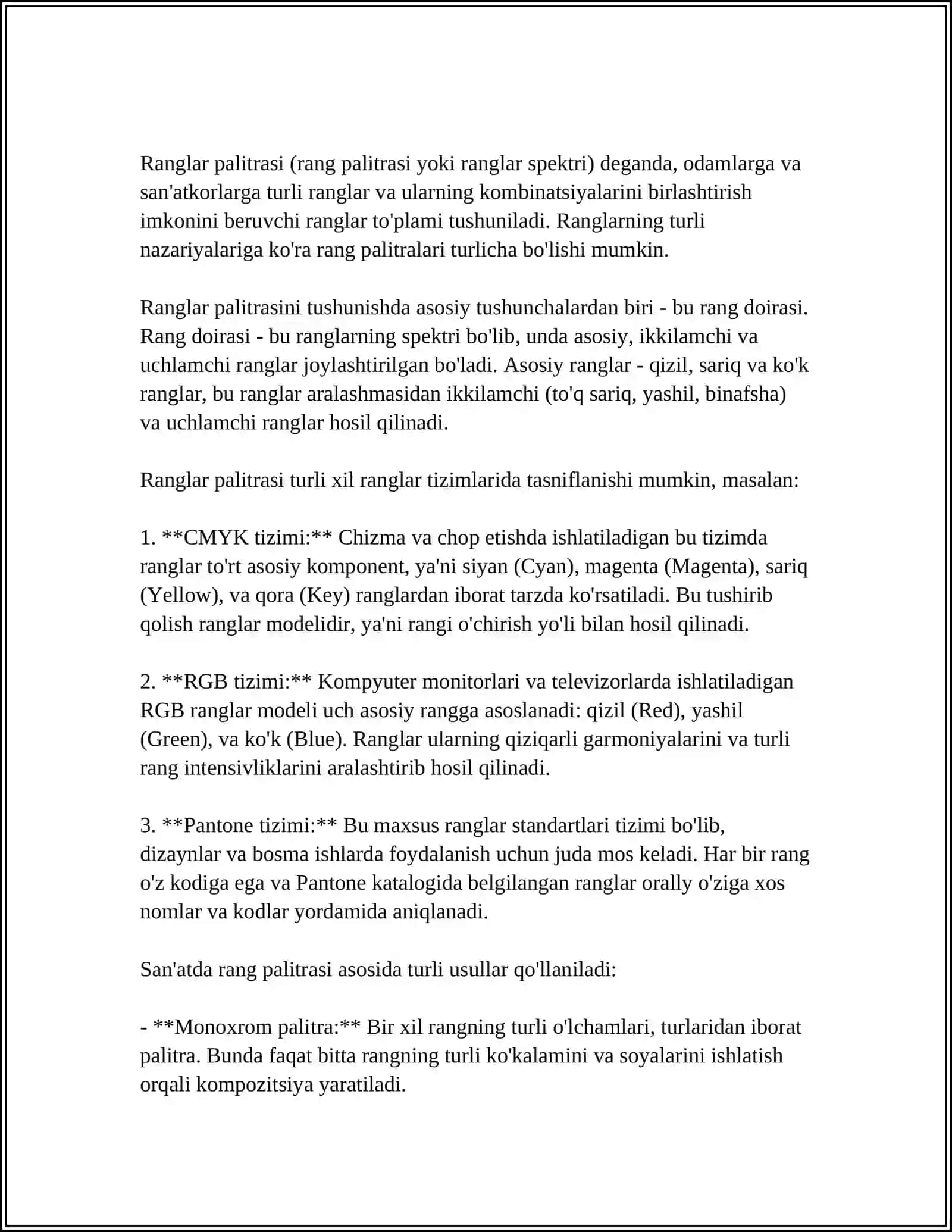 Ranglar palitrasi 4