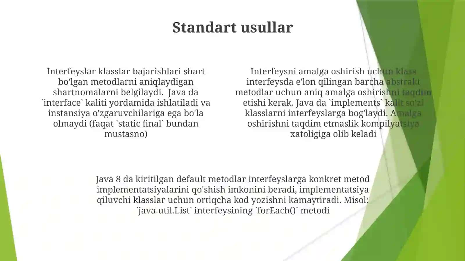 Interfeys asoslari 4