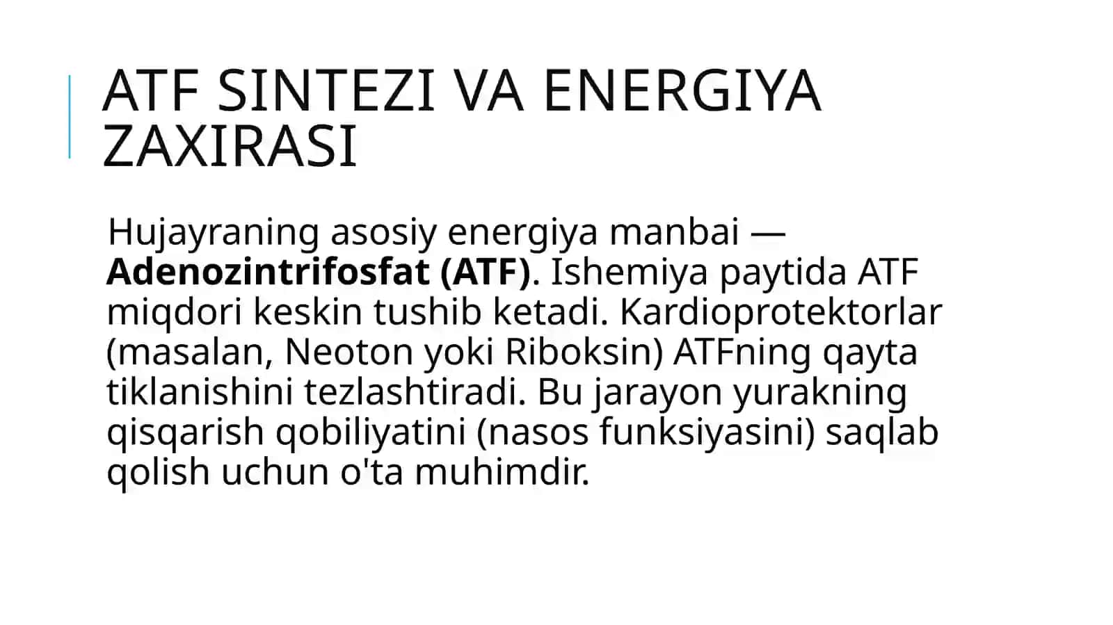 Kardioprotektorlar va Metabotrotvositalar 4