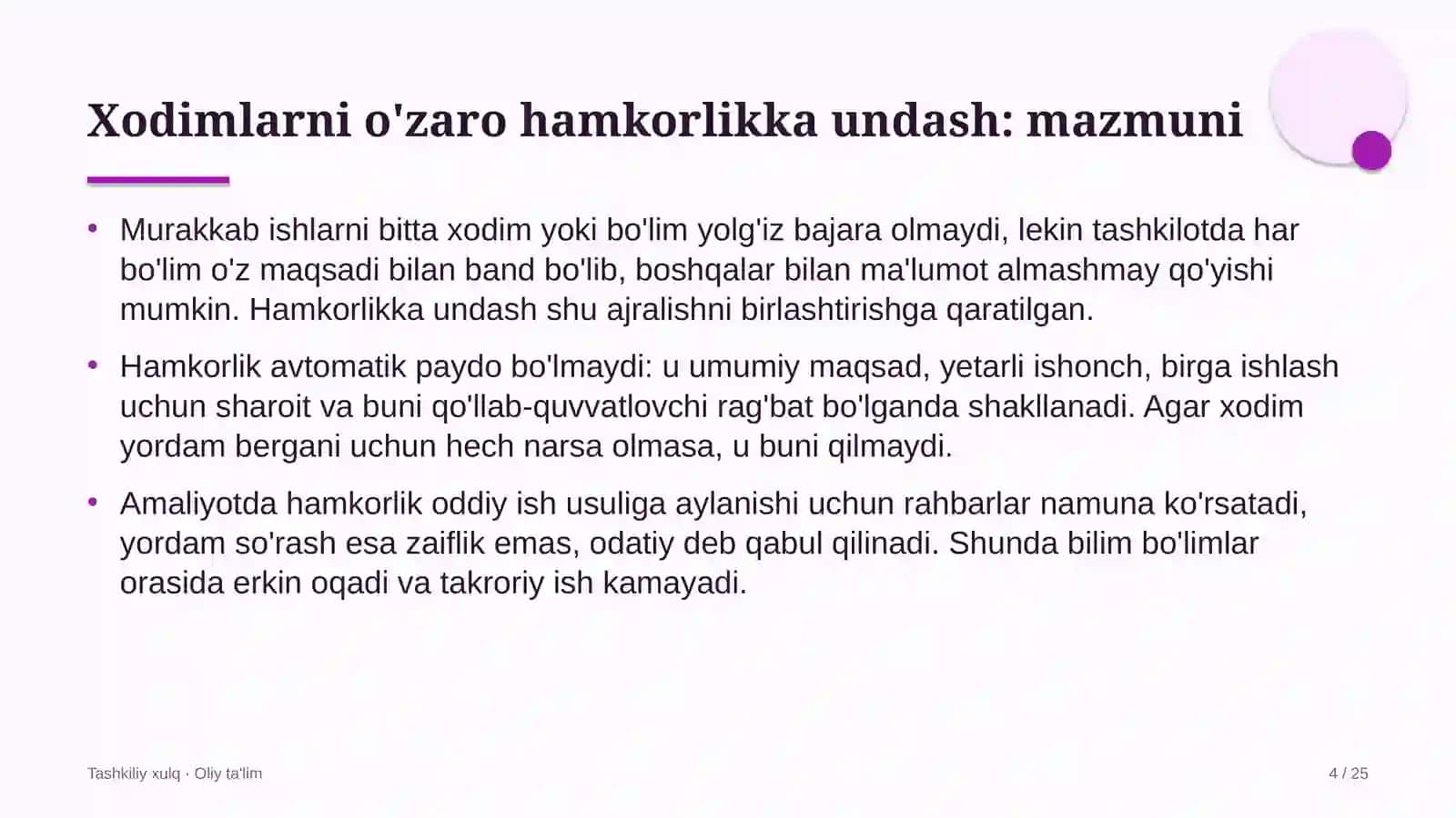 Kir yuvish xizmatida xodimlarni o'zaro hamkorlikka undash 4