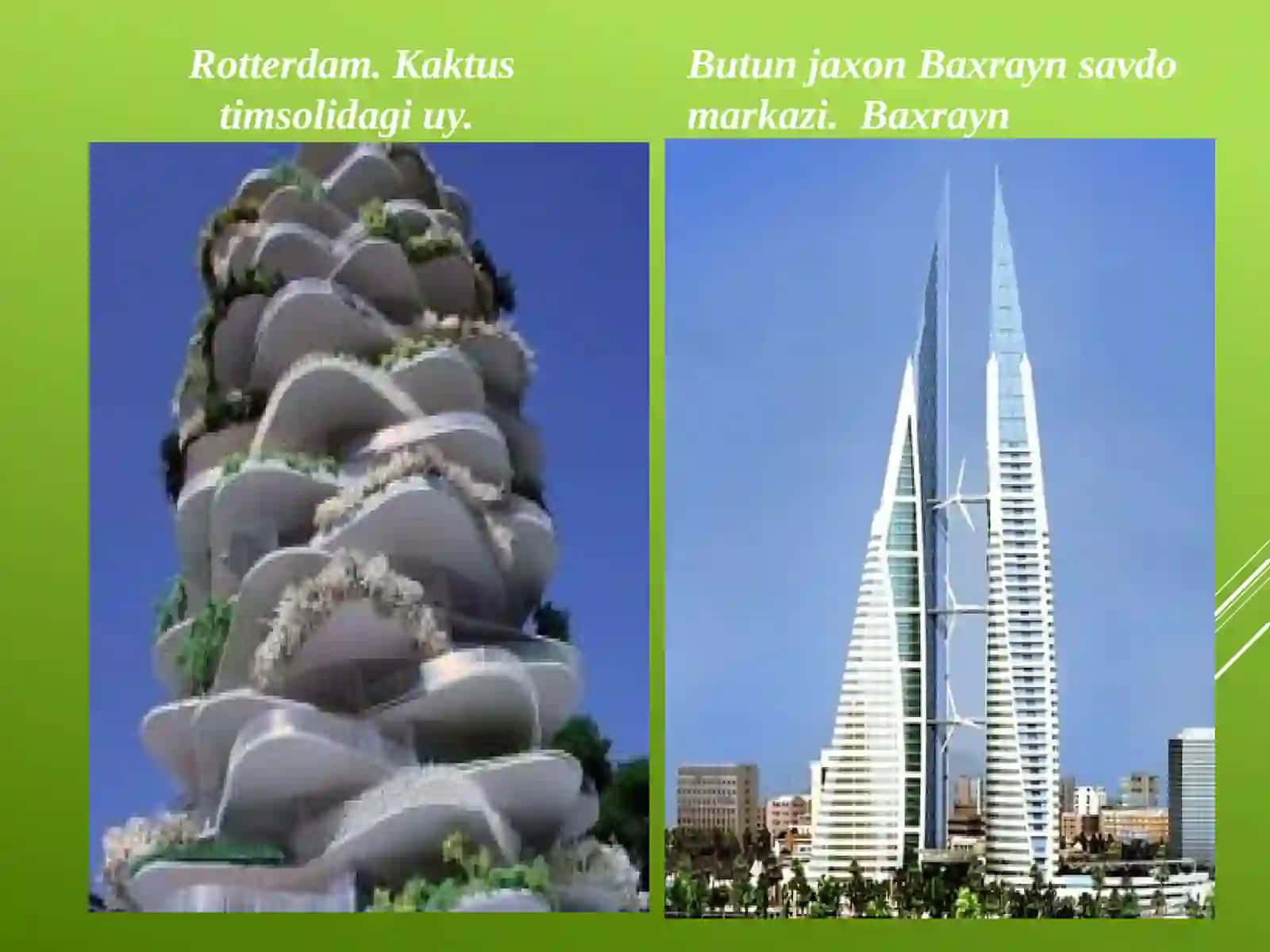 ZAMONAVIY BINOLAR VA ENG UZUN IMORATLAR 4