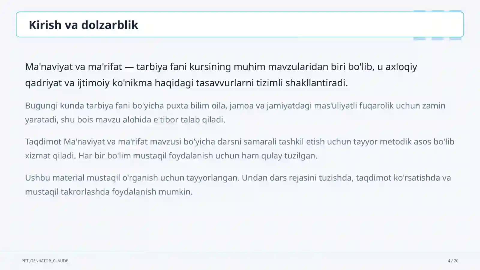Ma'naviyat va ma'rifat (10-sinf) 4