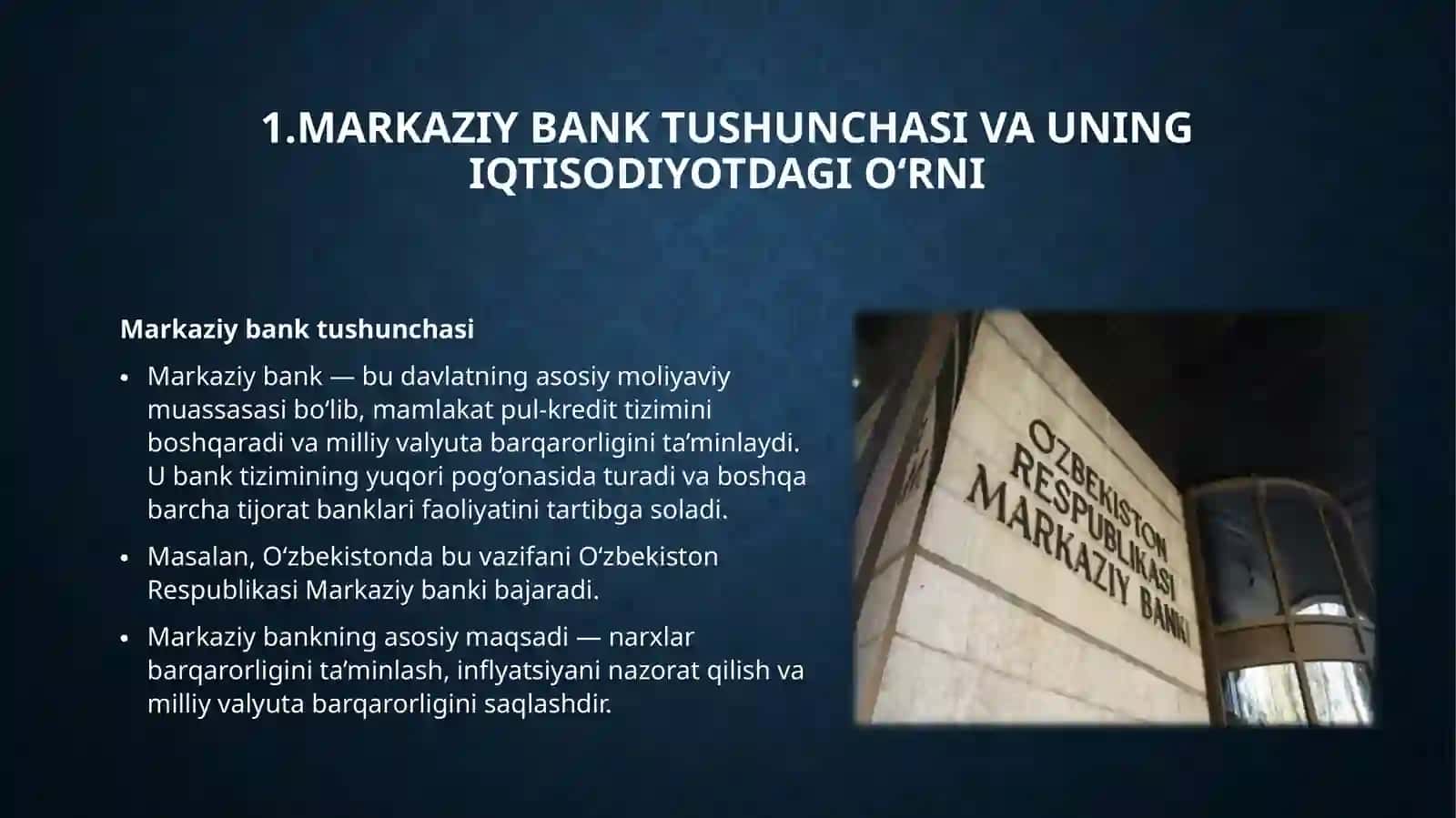 Markaziy bankning funksiyalari 4