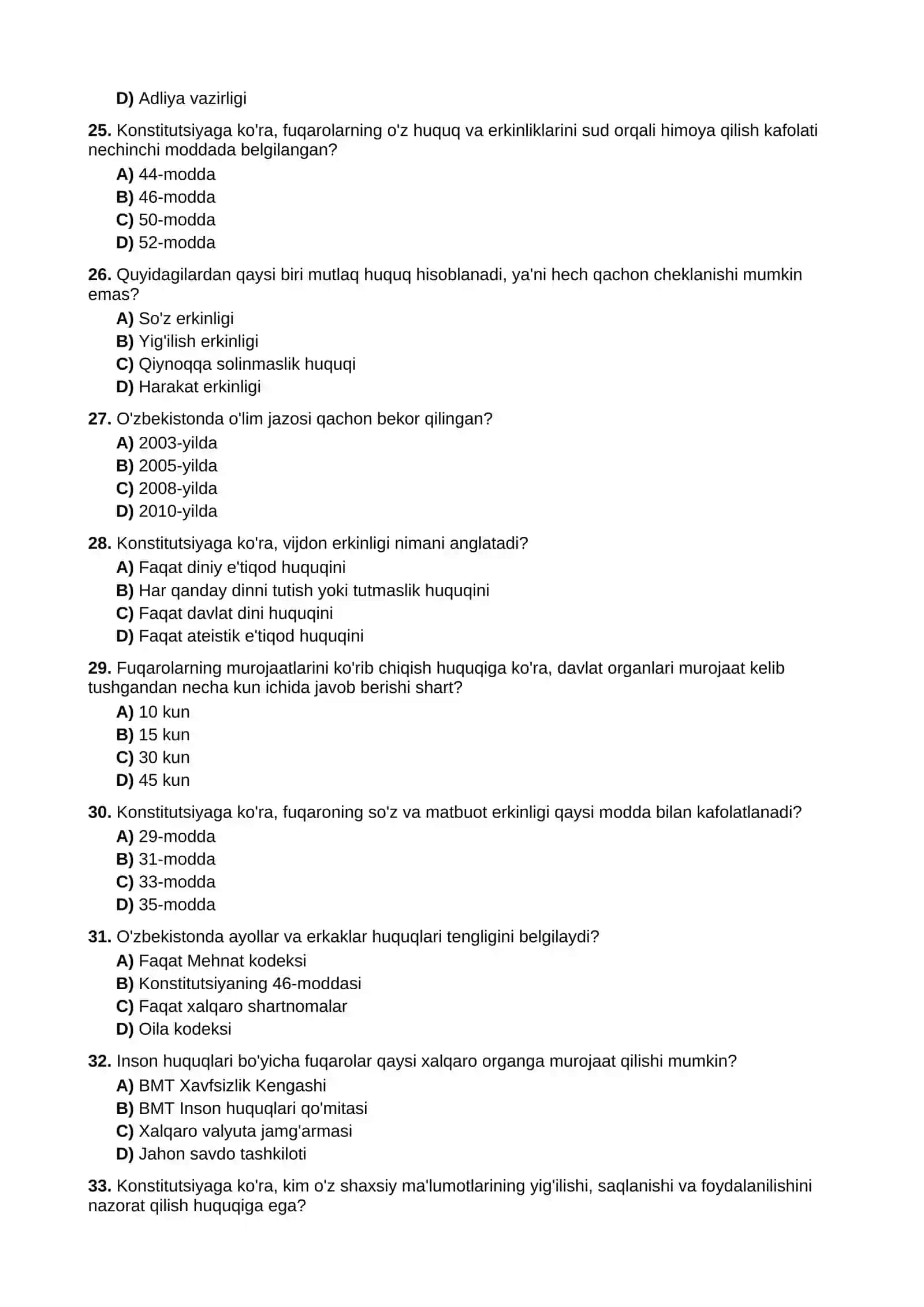 Huquq savollar 4