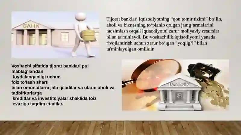 Tijoratbanklar faoliyatini tashkilot islohotlari 4
