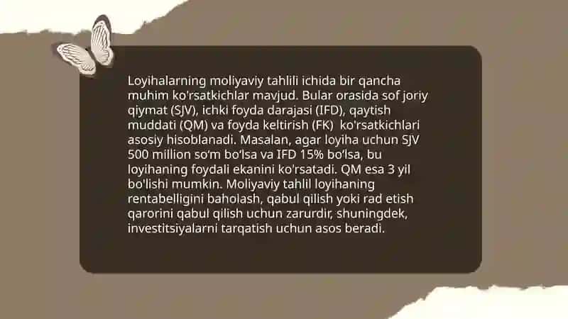 Investitsion loyihalarni baholash 4