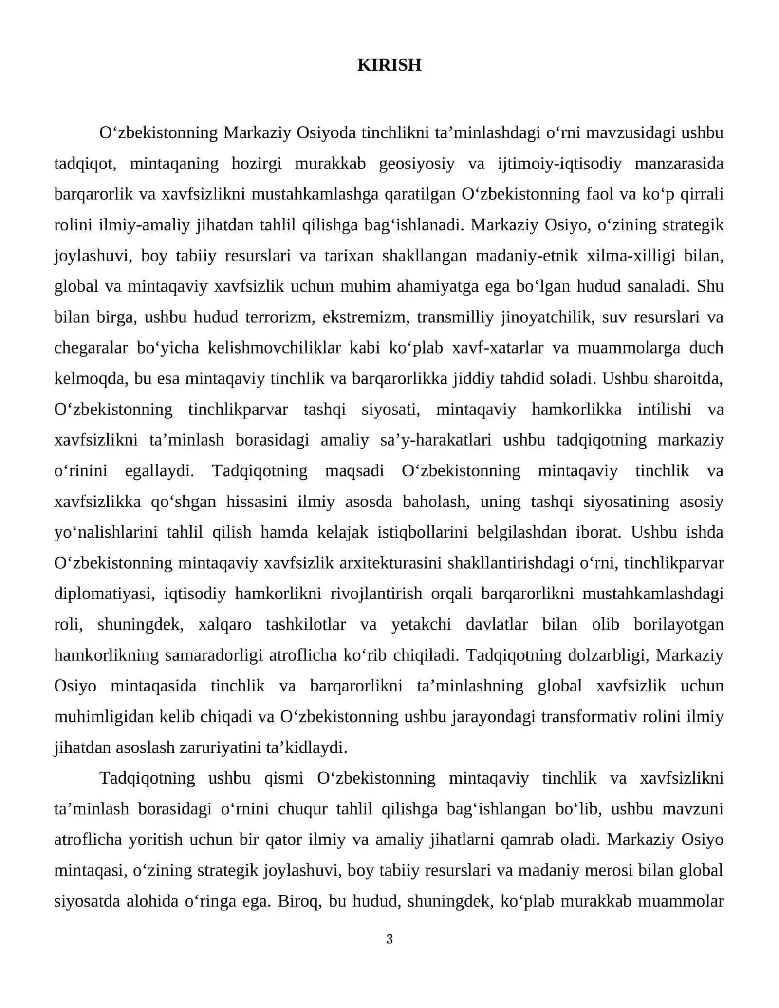 Oʻzbekistonning markaziy Osiyoda tinchlikni taʼminlashdagi oʻrni 4
