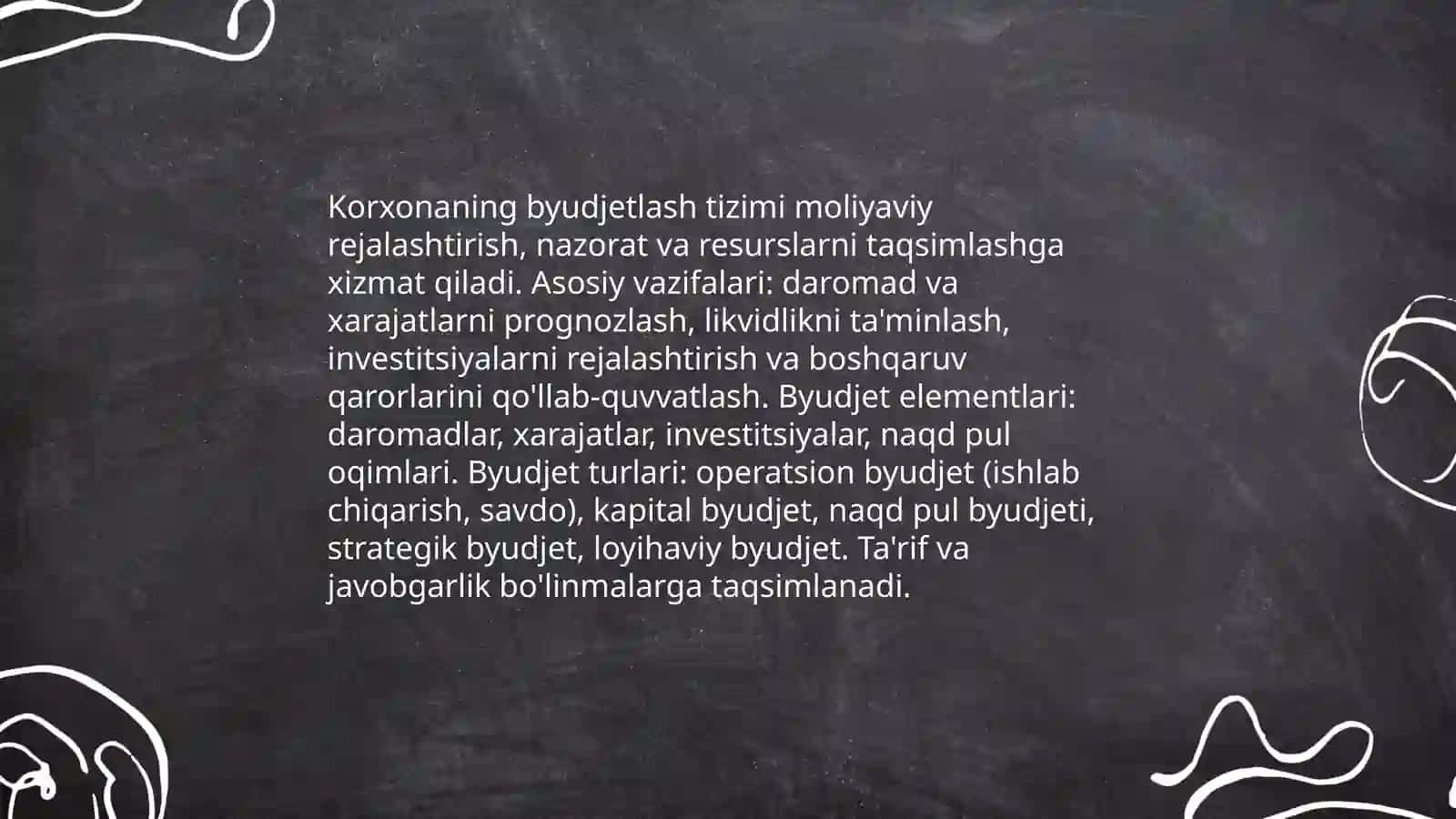 Korxonaning moliyaviy rejalashtirish tizimi 4