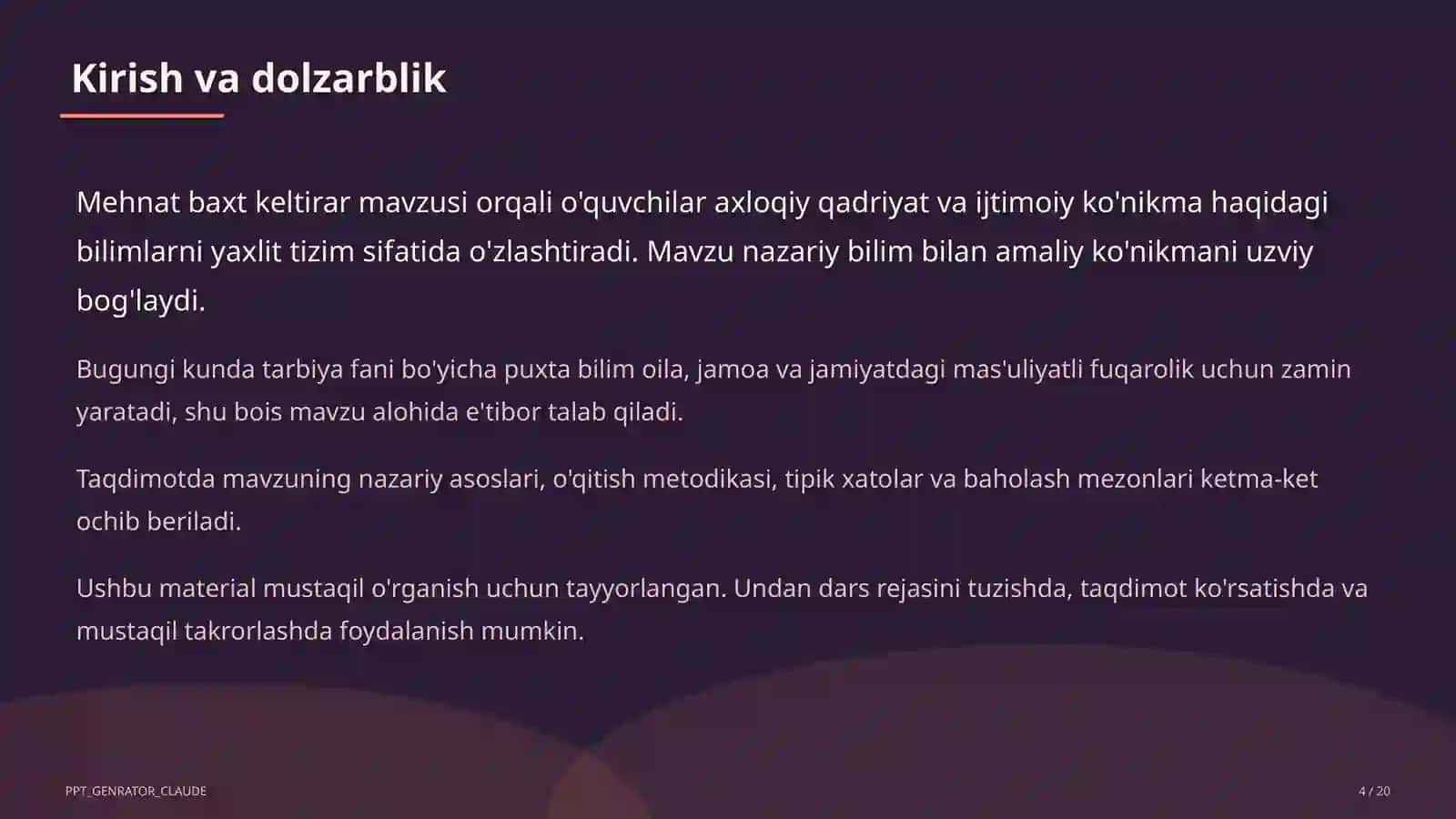 Mehnat baxt keltirar (3-sinf) 4