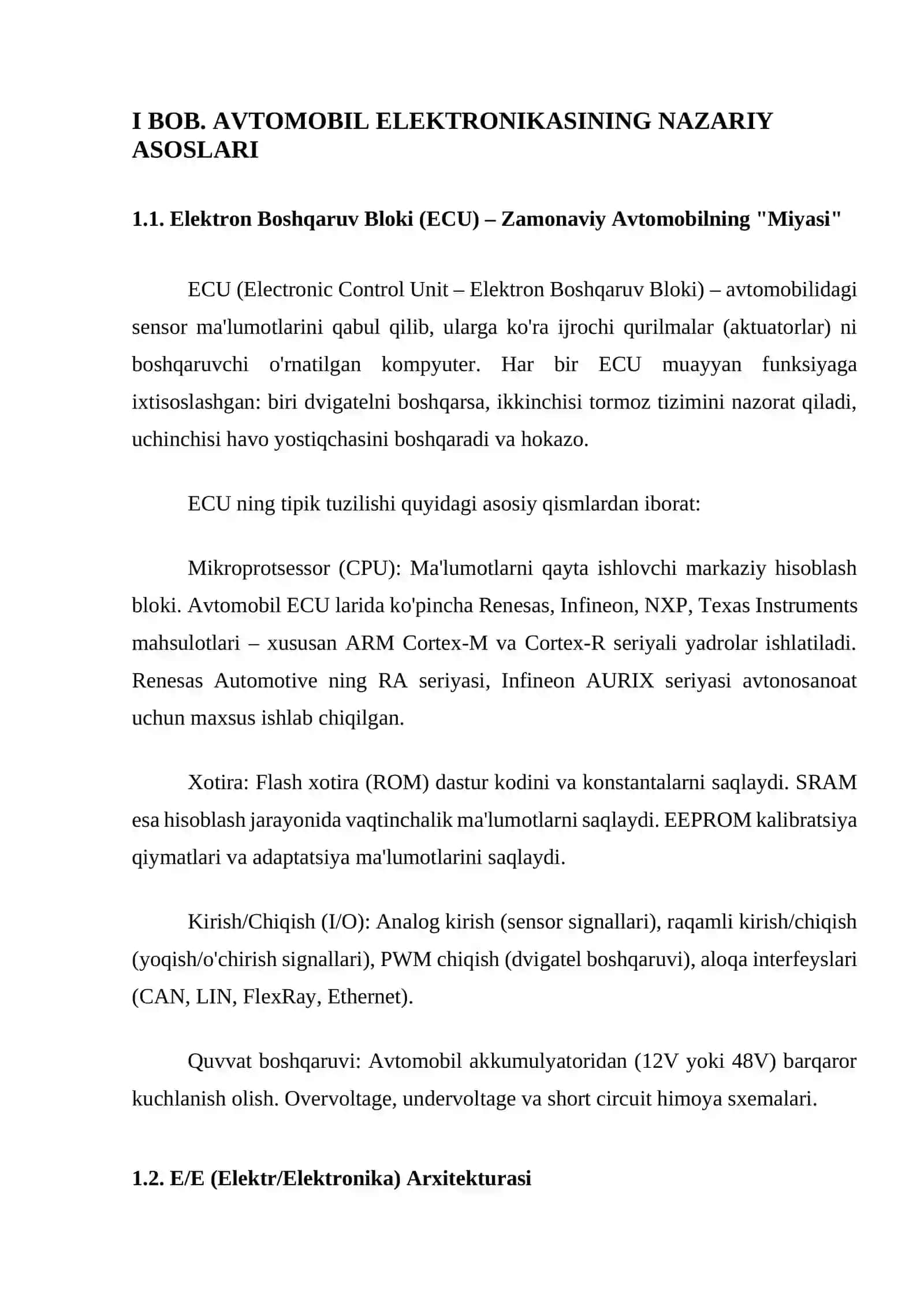 Avtomobil elektronikasi va o'rnatilgan tizimlar 4
