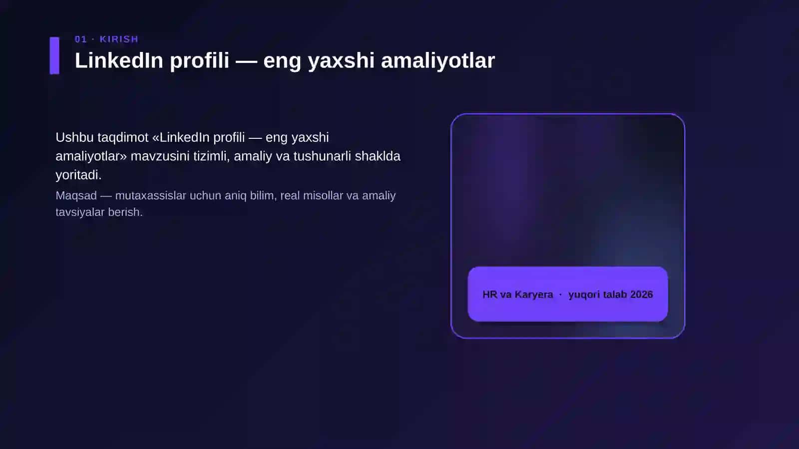 LinkedIn profili — eng yaxshi amaliyotlar 4