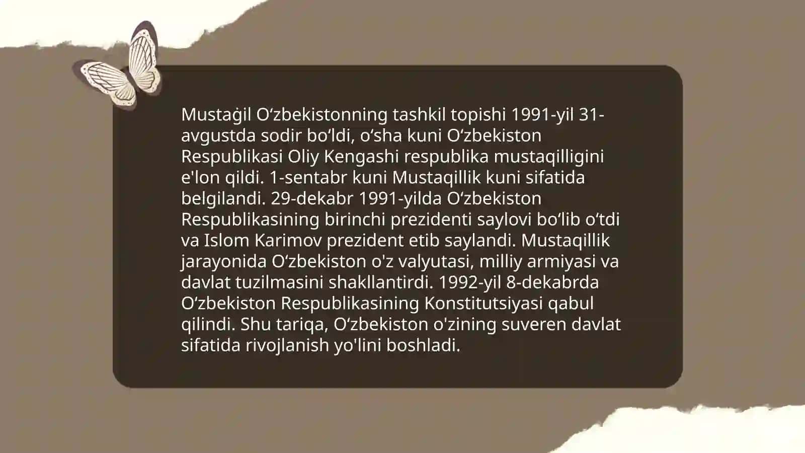 Oʻzbekiston Prezidenti Islom Karimov mustaqil Oʻzbekiston tarixi boʻyicha asosiy manba 4