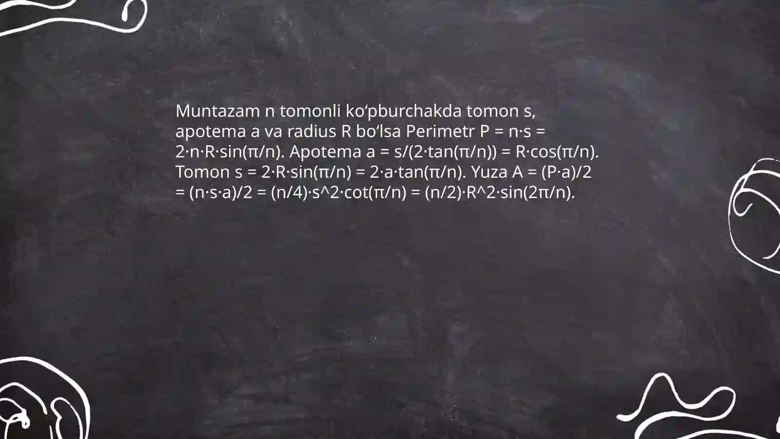 Koʻpburchaklar perimetri hamda yuzasini hisoblash 4