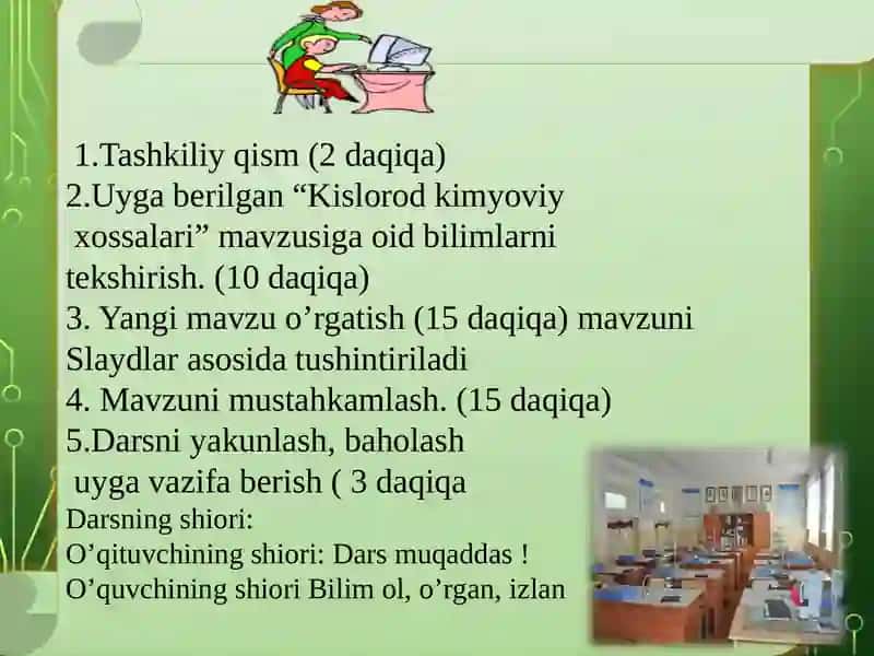 Kislorodning tabiatda aylanishi. Havovauning tarkibi 4