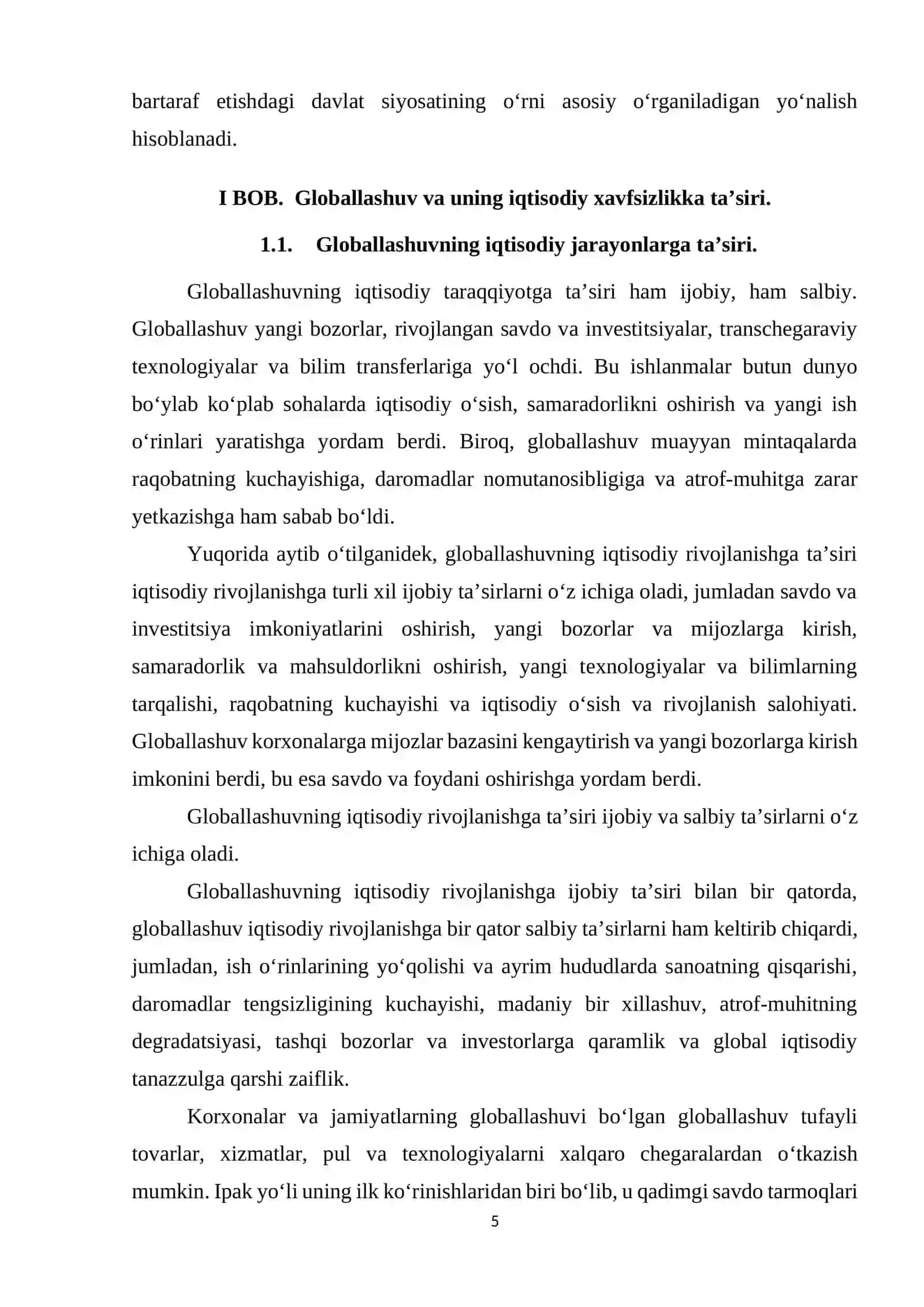 Jahon iqtisodiyotini glaballashuvi sharoitida iqtisodiy havfsizlik 4