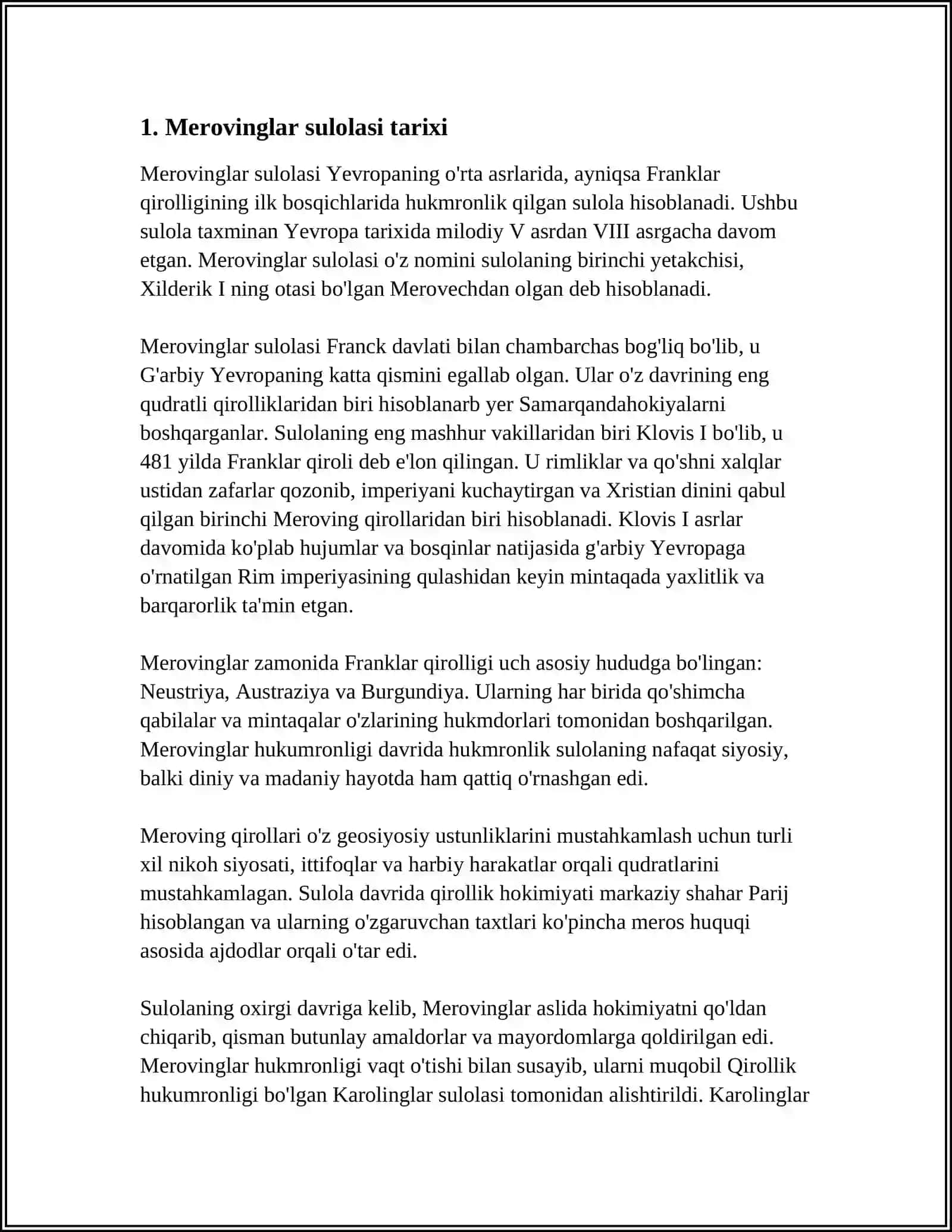 Merovinglar sulolasi hukmronligi 4