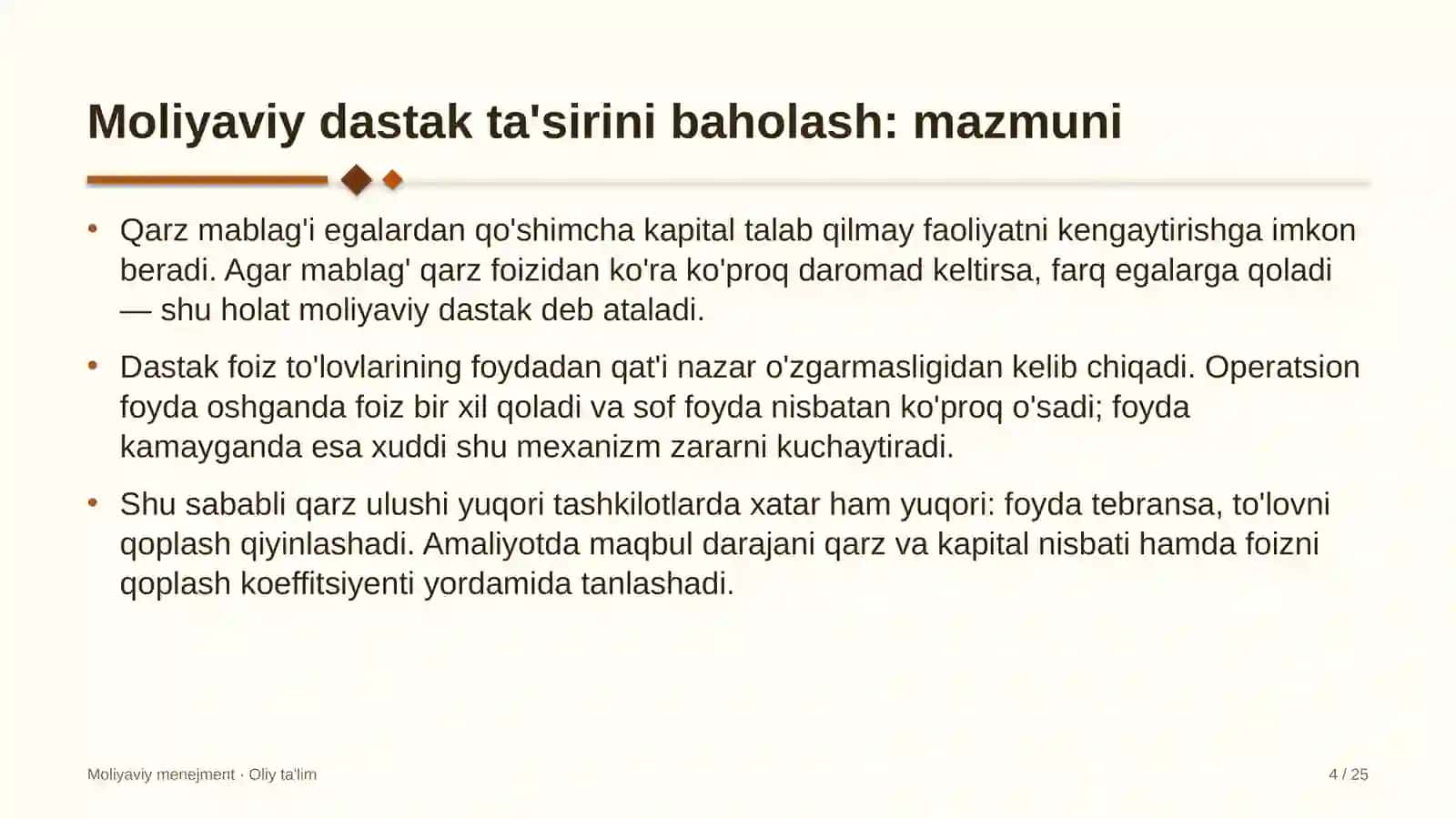 avtoservis korxonalarida moliyaviy dastak ta'sirini baholash 8740 4