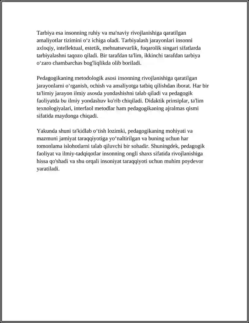 PEDAGOGIKA FANING MAZMUNI MOHIYATI VA PREDMEDI 4