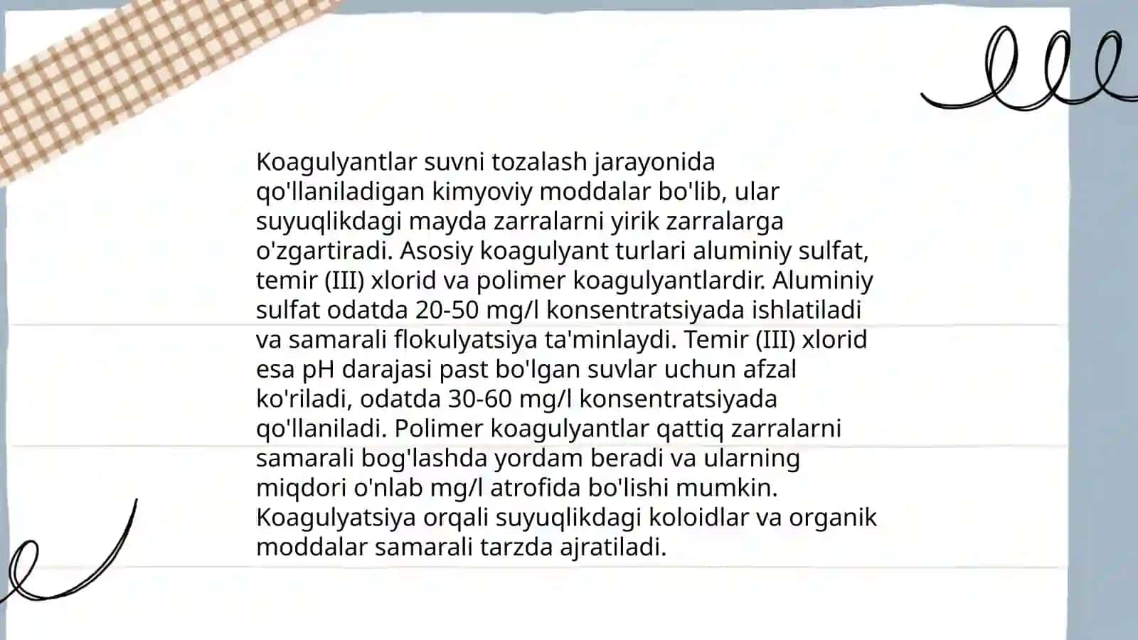 Suv Koagulyatsiyasini optimal dozasi 4