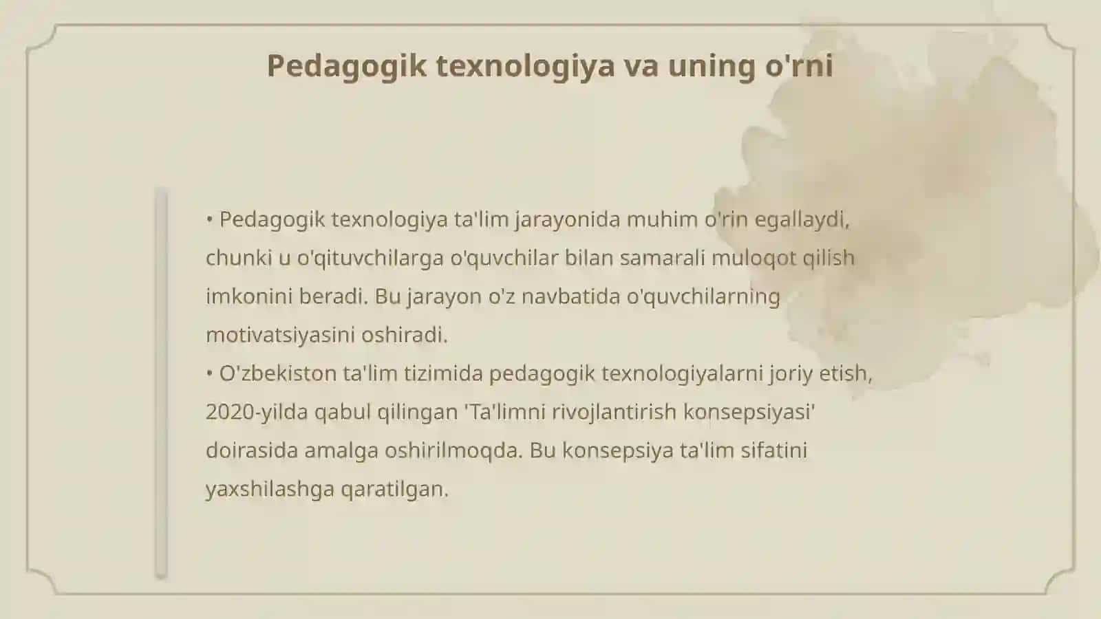 Pedagogik texnologiyalar turlari 4