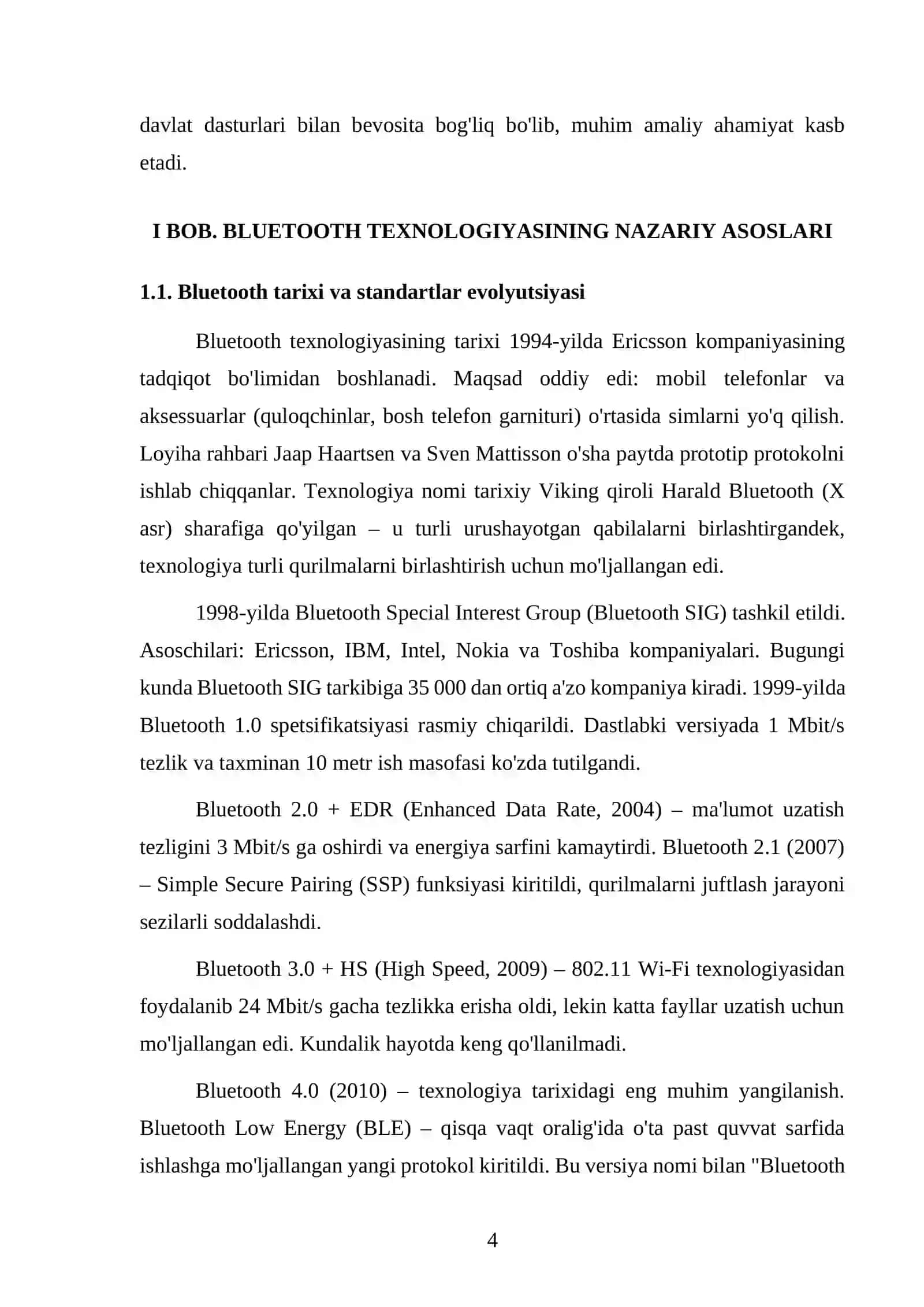 Bluetooth texnologiyasi asosida o'rnatilgan qurilma yaratish 4
