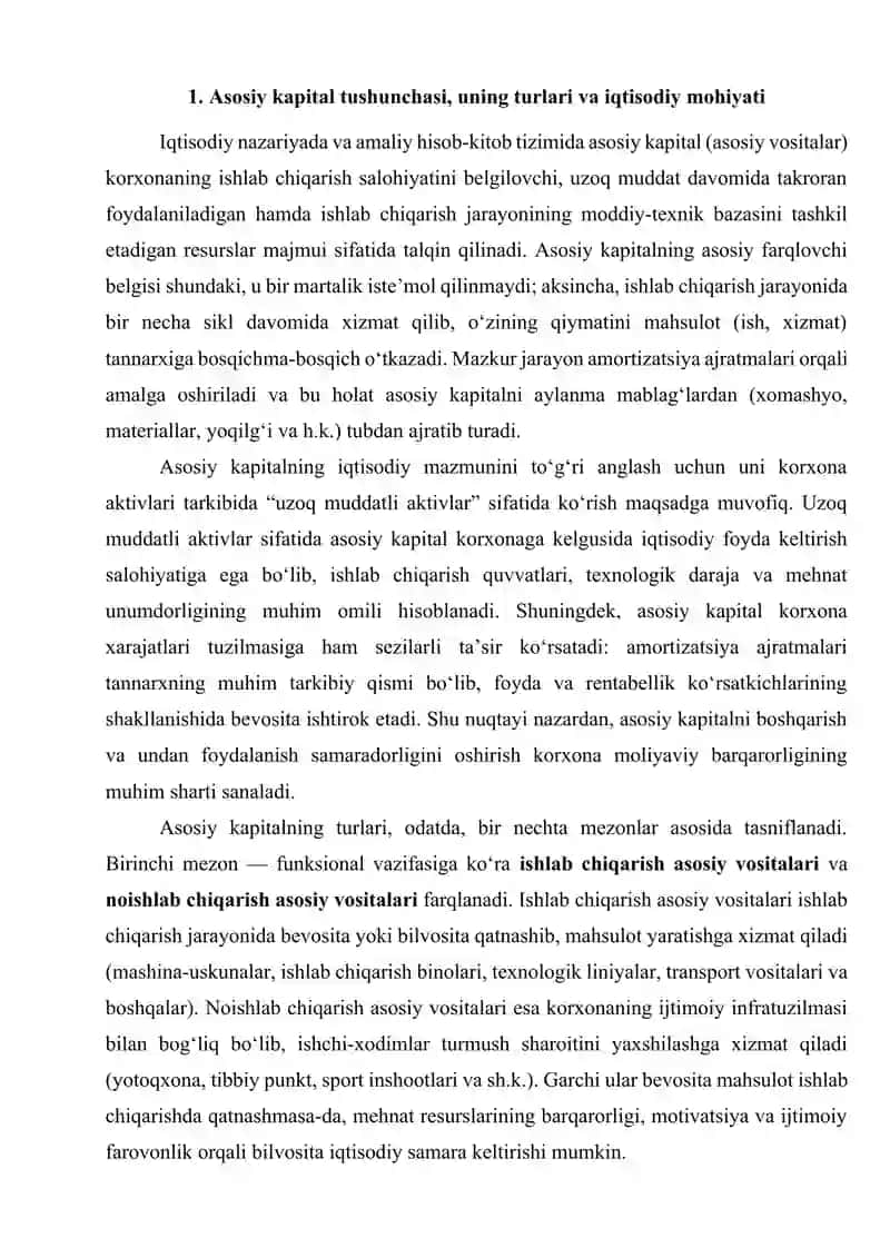 Asosiy kapitaldan olinadigan samara tavsifi 4