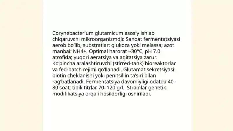 Natriy glutamat ishlab chiqarish 4