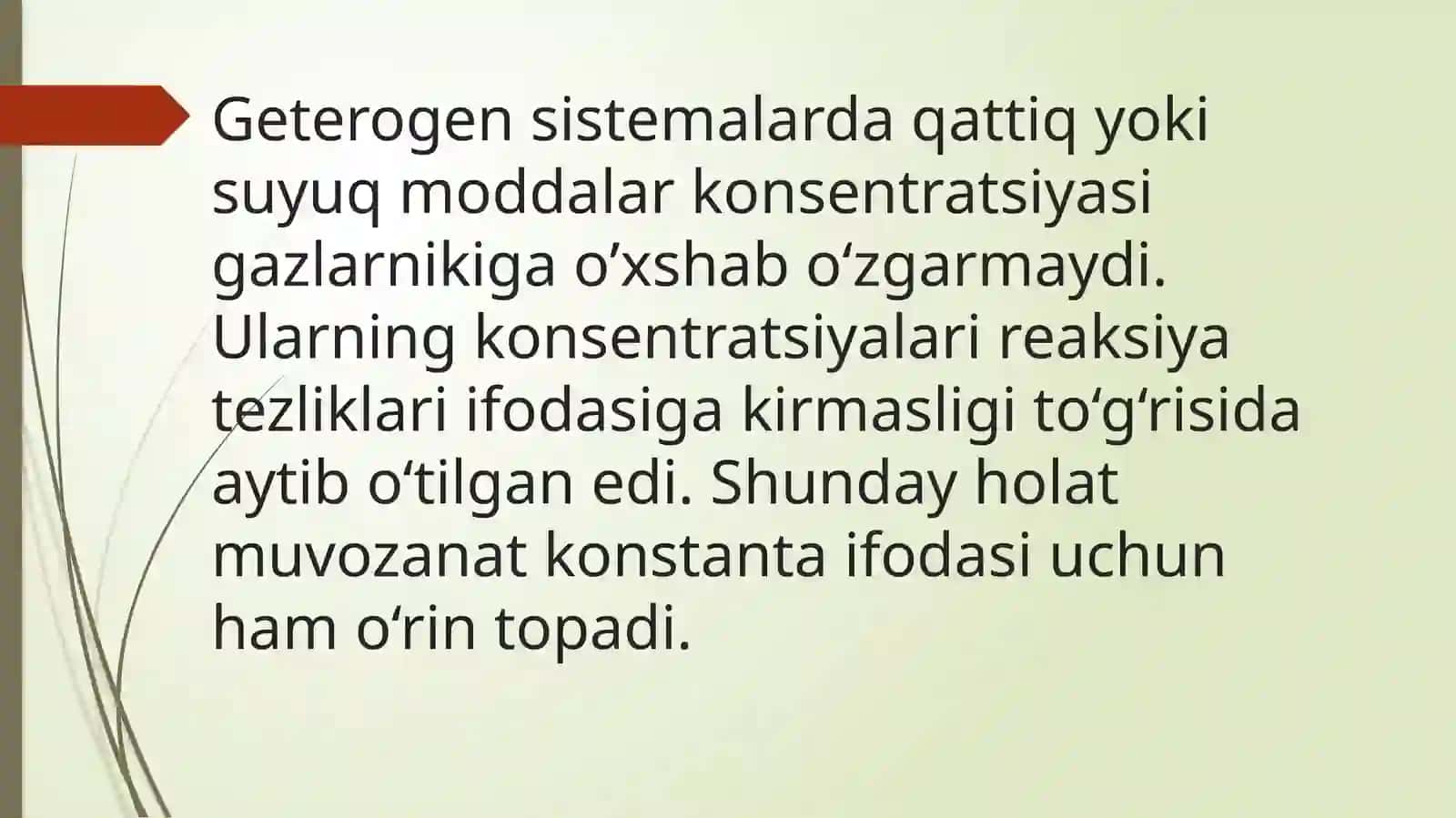 Geterogen sistemalarda bo’ladigan kimyoviy muvozanat 4