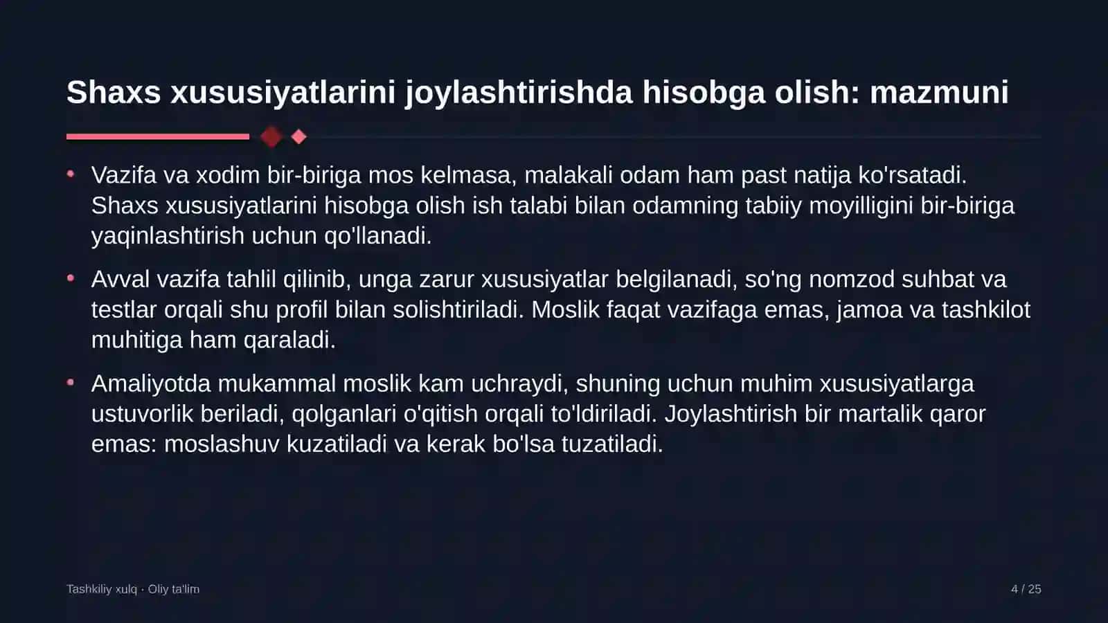 Echkichilikda shaxs xususiyatlarini xodimlarni joylashtirishda hisobga olish 4