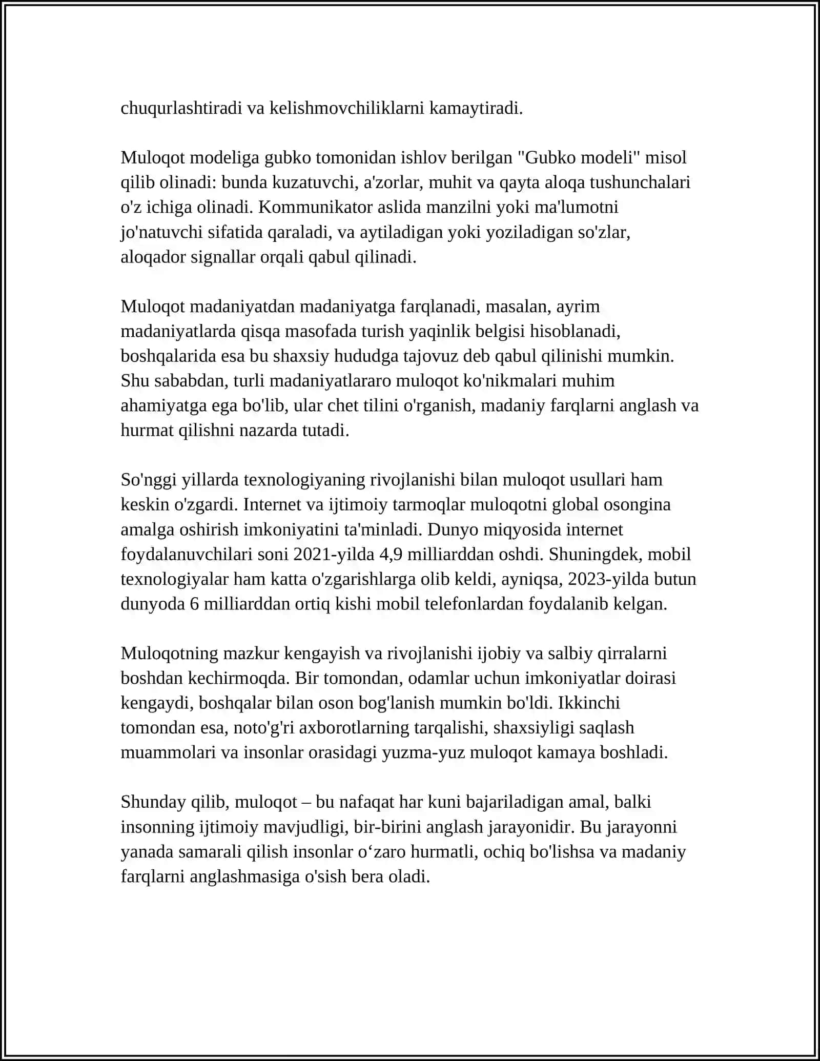 Muloqotning Ixtisoslashuvi va Muloqotning Tarkibiy Qismlari 4