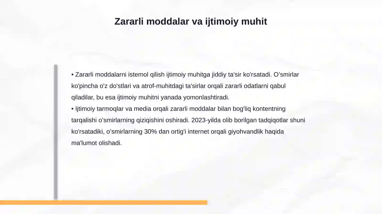 Zararli moddalarni istemol qiluvchi oʻsmirlar bilan ijtimoiy ish 4