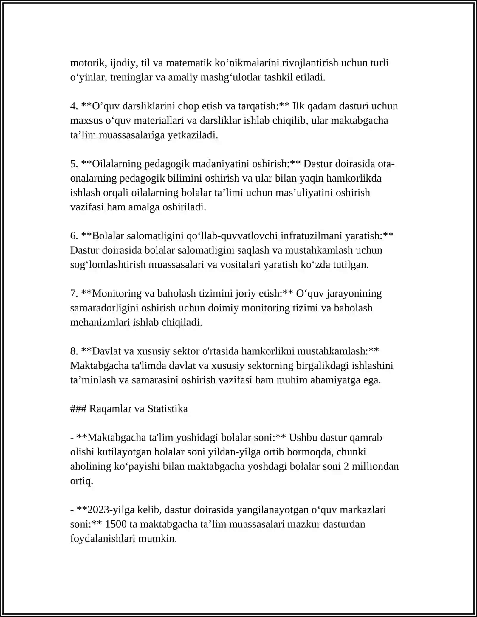 ILK QADAM DAVLAT OʻQUV DASTURINING TAʼLIM TARBIYAVIY AHAMIYATI 4