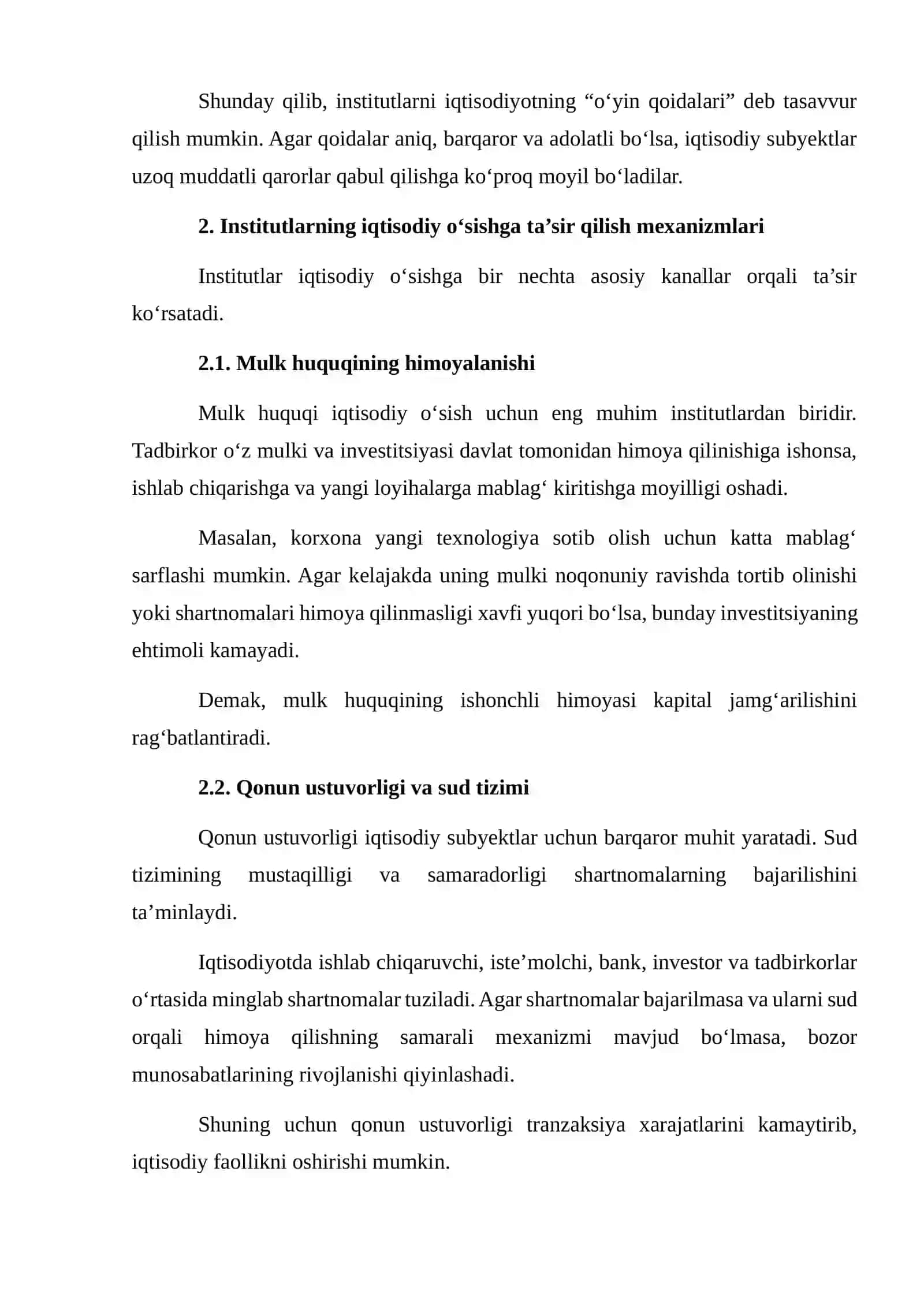 INSTITUTLARNING IQTISODIY O‘SISHGA TA’SIRI 4
