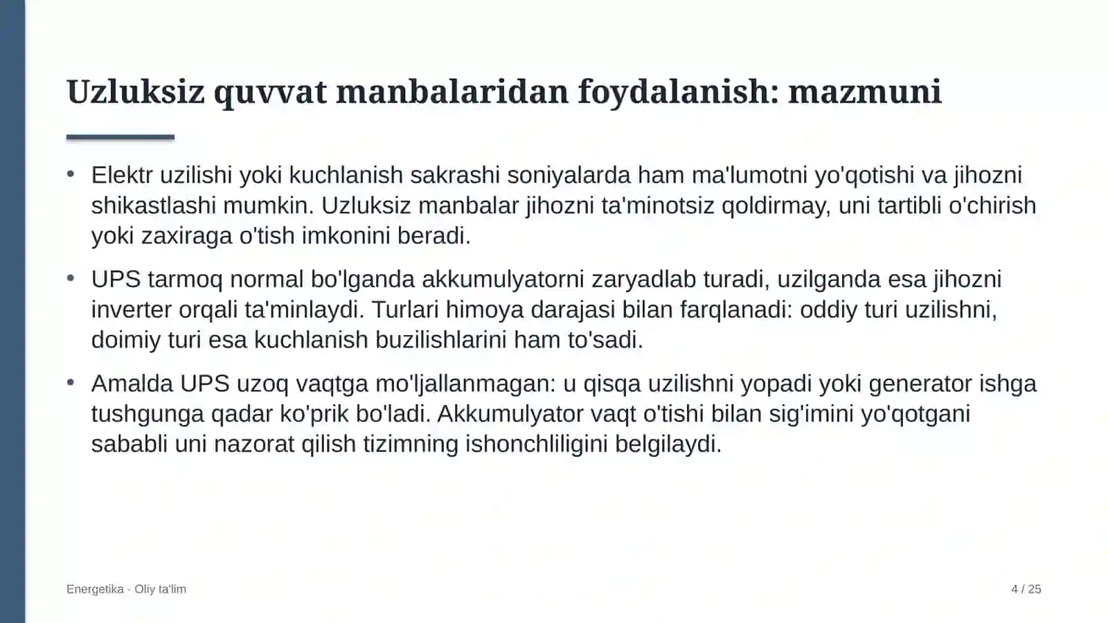 Yetkazib berish xizmatlarida uzluksiz quvvat manbalaridan foydalanish 4