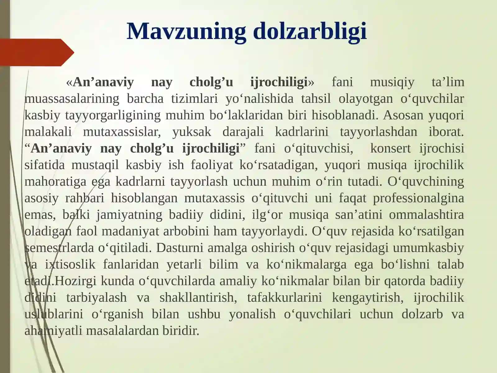 Muhayyari chorgoh namudini o’rgatish usullari (Nay cholg‘usi misolida) 4