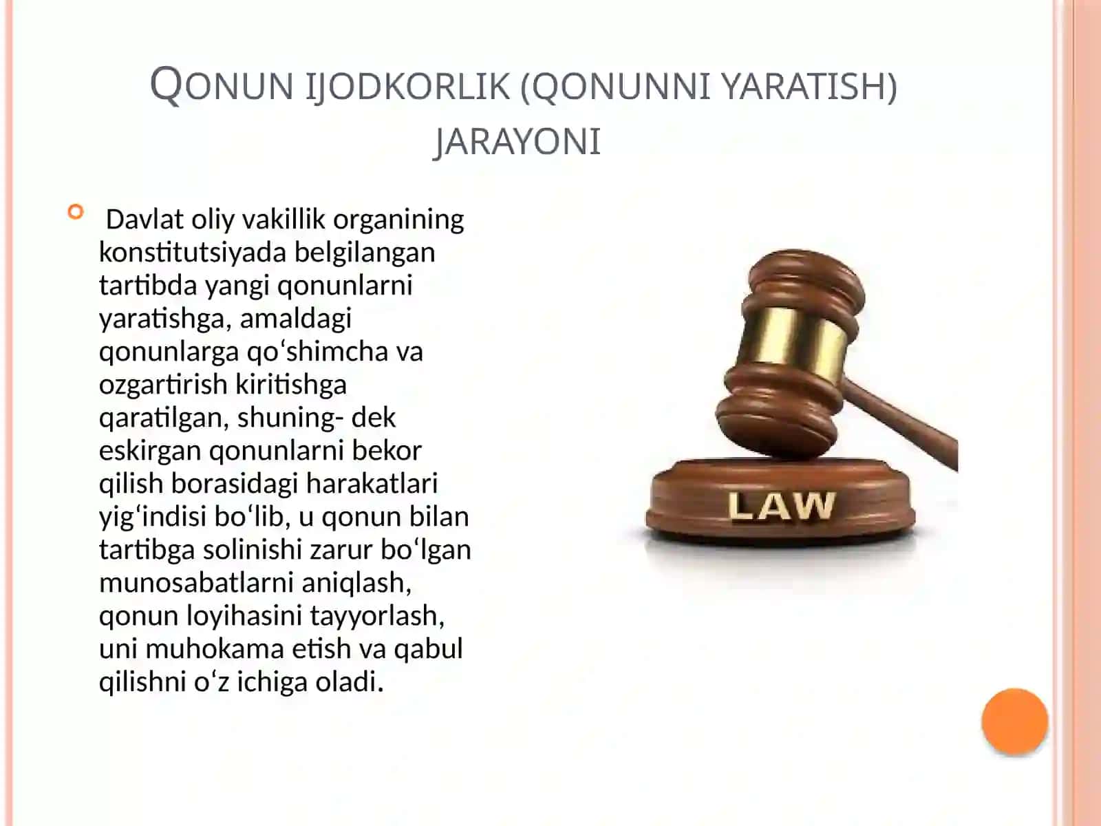 O’ZBEKISTONDA QONUN IJODKORLIGI JARAYONINING O’ZIGA XOS XUSUSIYATLARI 4