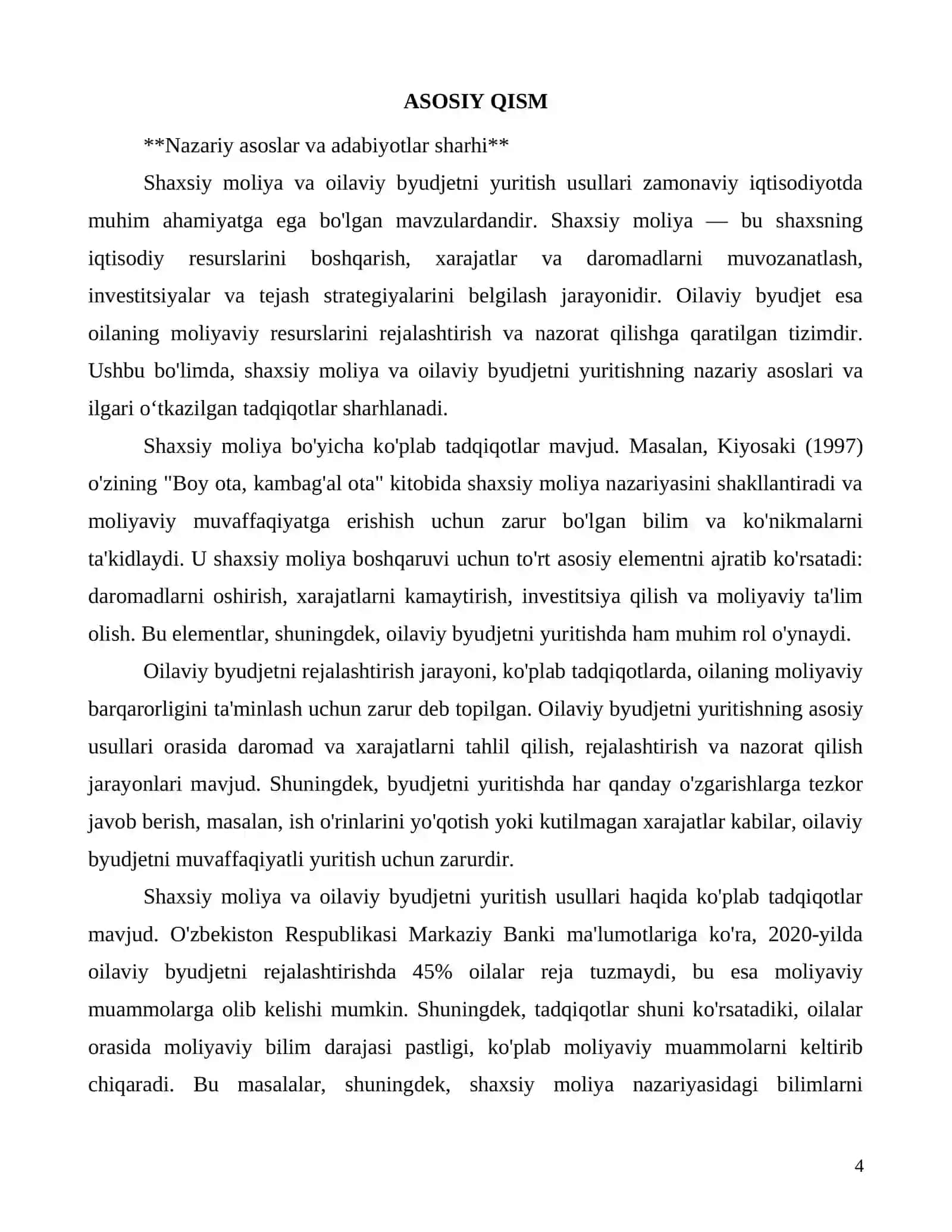 Shaxsiy moliya va oilaviy byudjetni yuritish usullari: nazariy va amaliy jihatlar 4