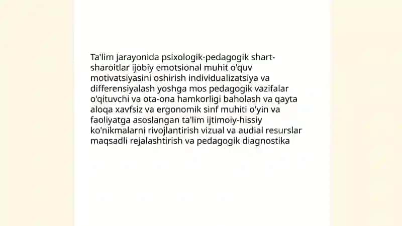 Bolalar oʻqitish pedagogikasi shakillantirish shart-sharoitlari 4
