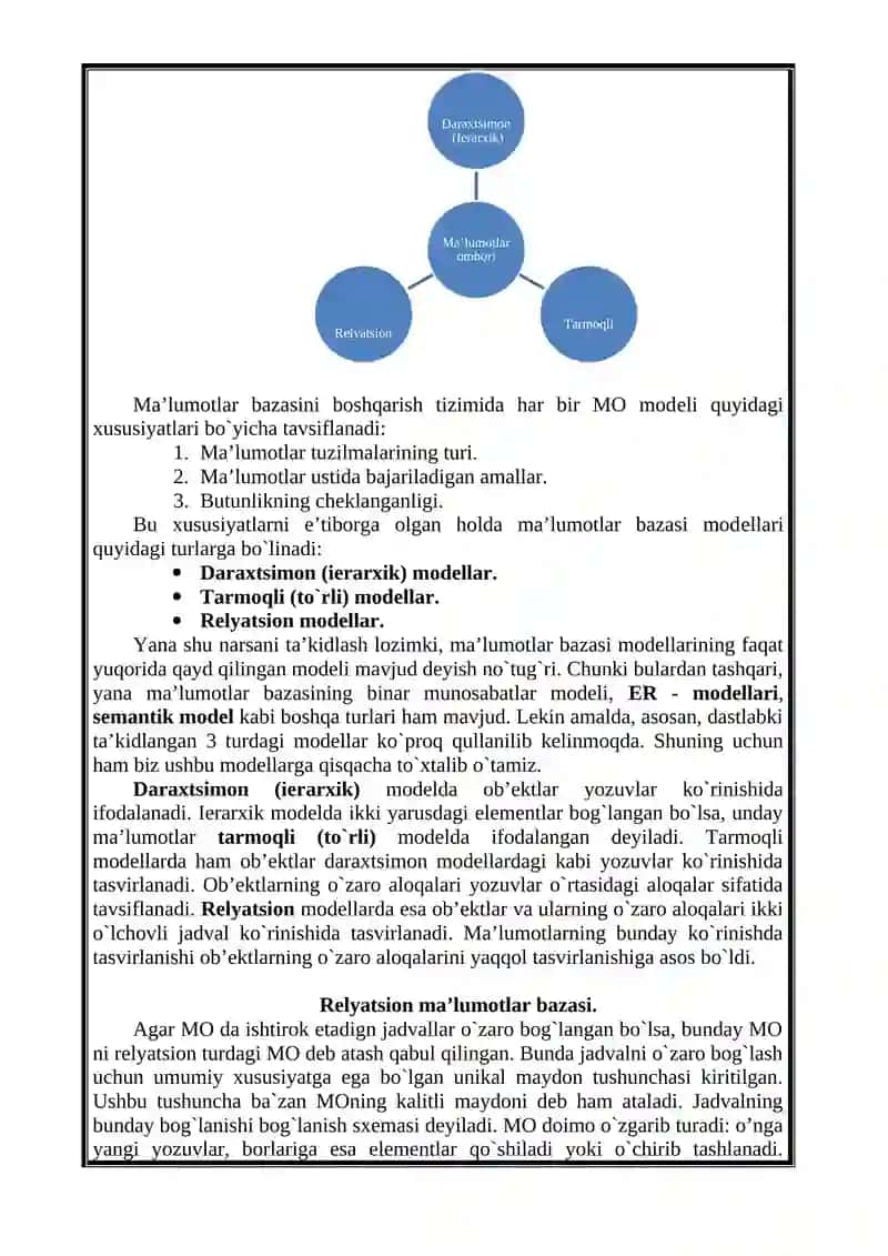 Ma’lumotlar bazalari va ularni boshqarish tizimlari 4